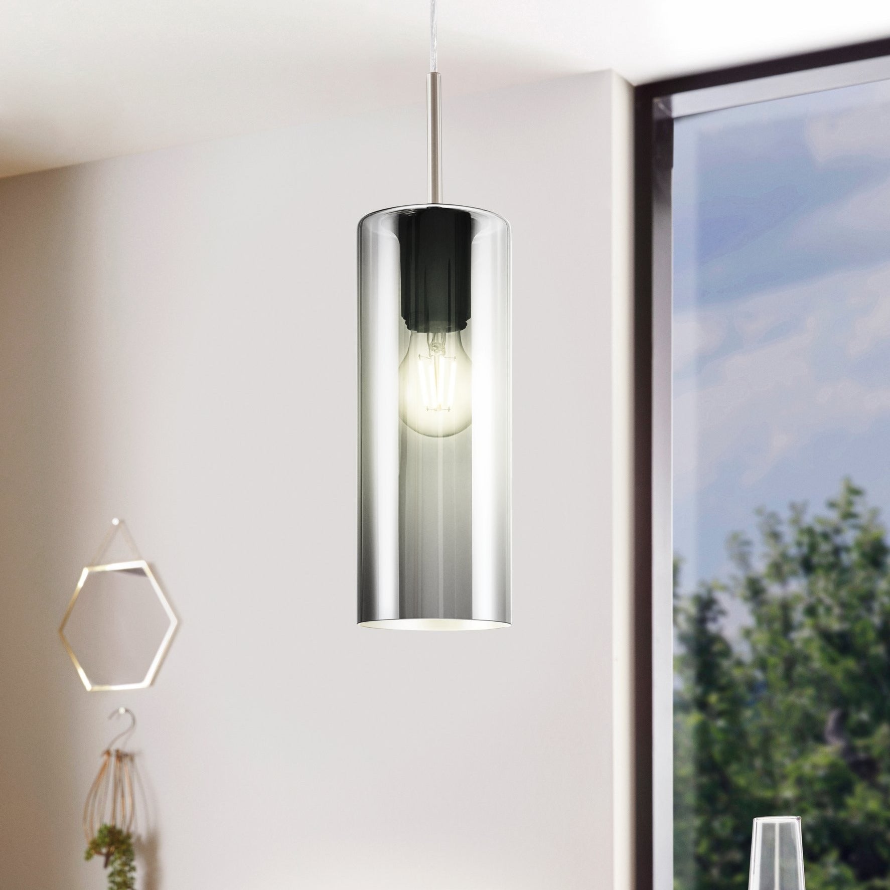 Pendul SELVINO Black & Silver 1xE27 Eglo Ø10CM