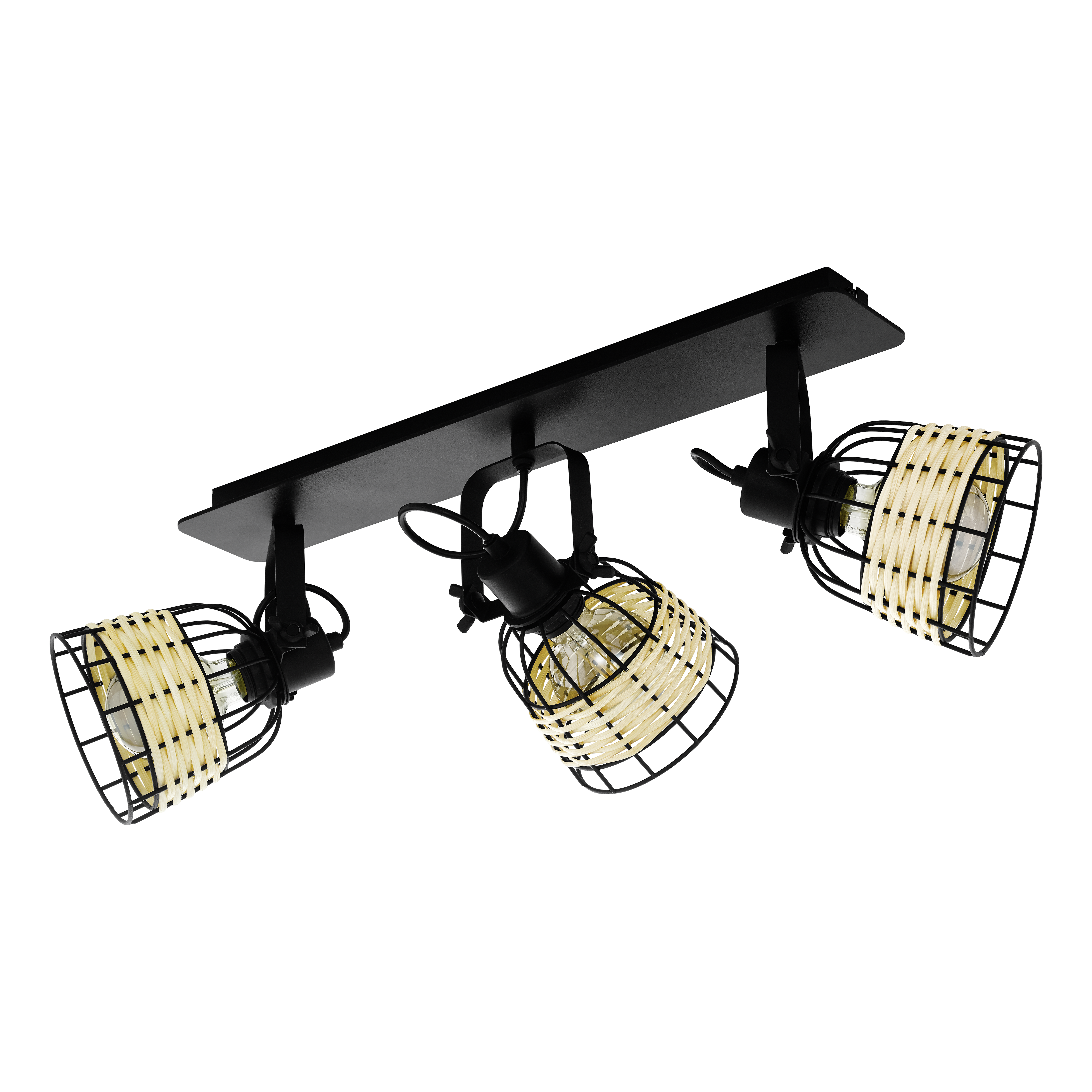 Lustra Anwick 1 Black & Brown cu 3 Spoturi Reglabile