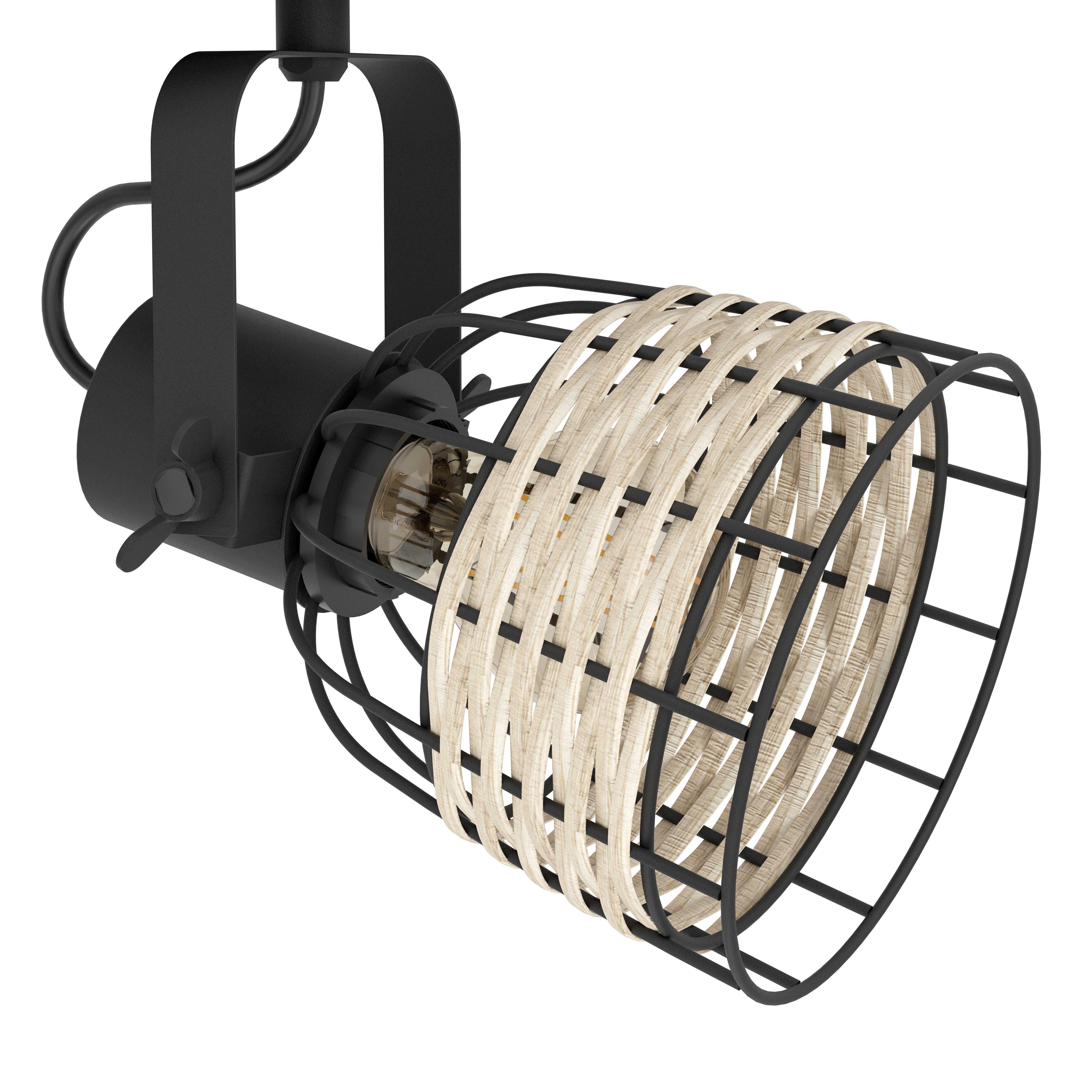 Lustra Anwick 1 Black & Brown cu 3 Spoturi Reglabile