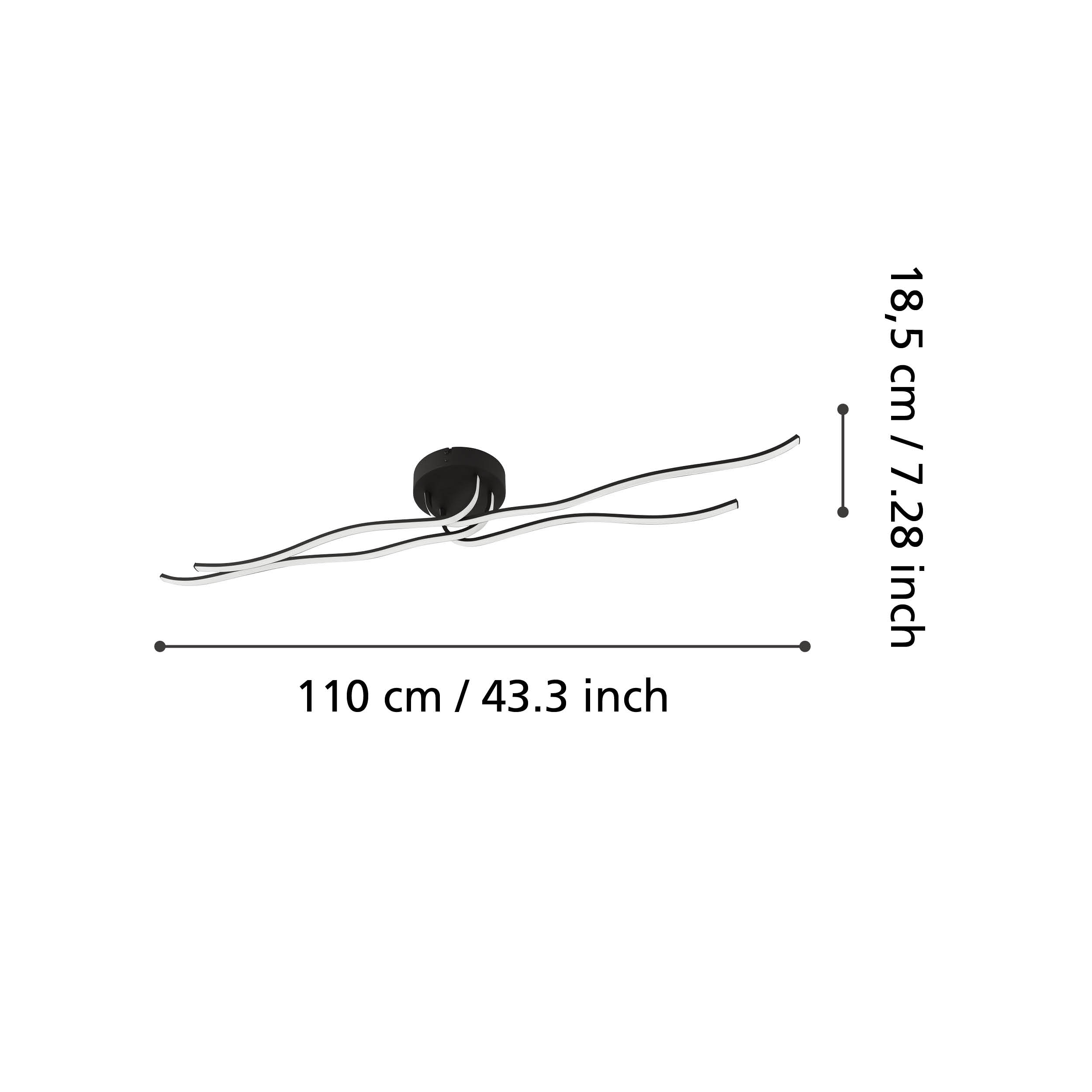 Lustra LED RONCADE 1 Black Echivalent 500W Eglo 99322