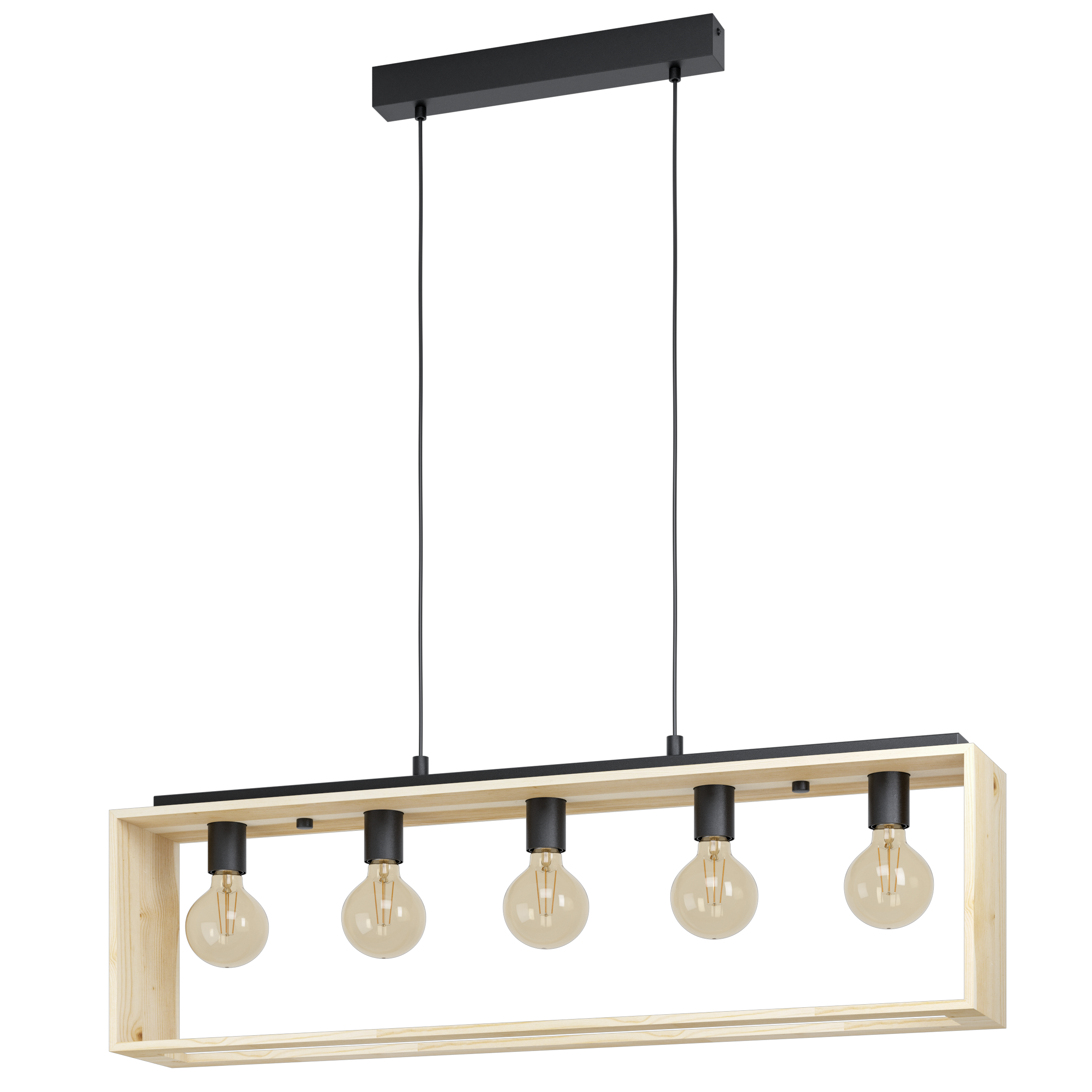 Lustra Suspendata FAMBOROUGH Black & Wood 100x16CM