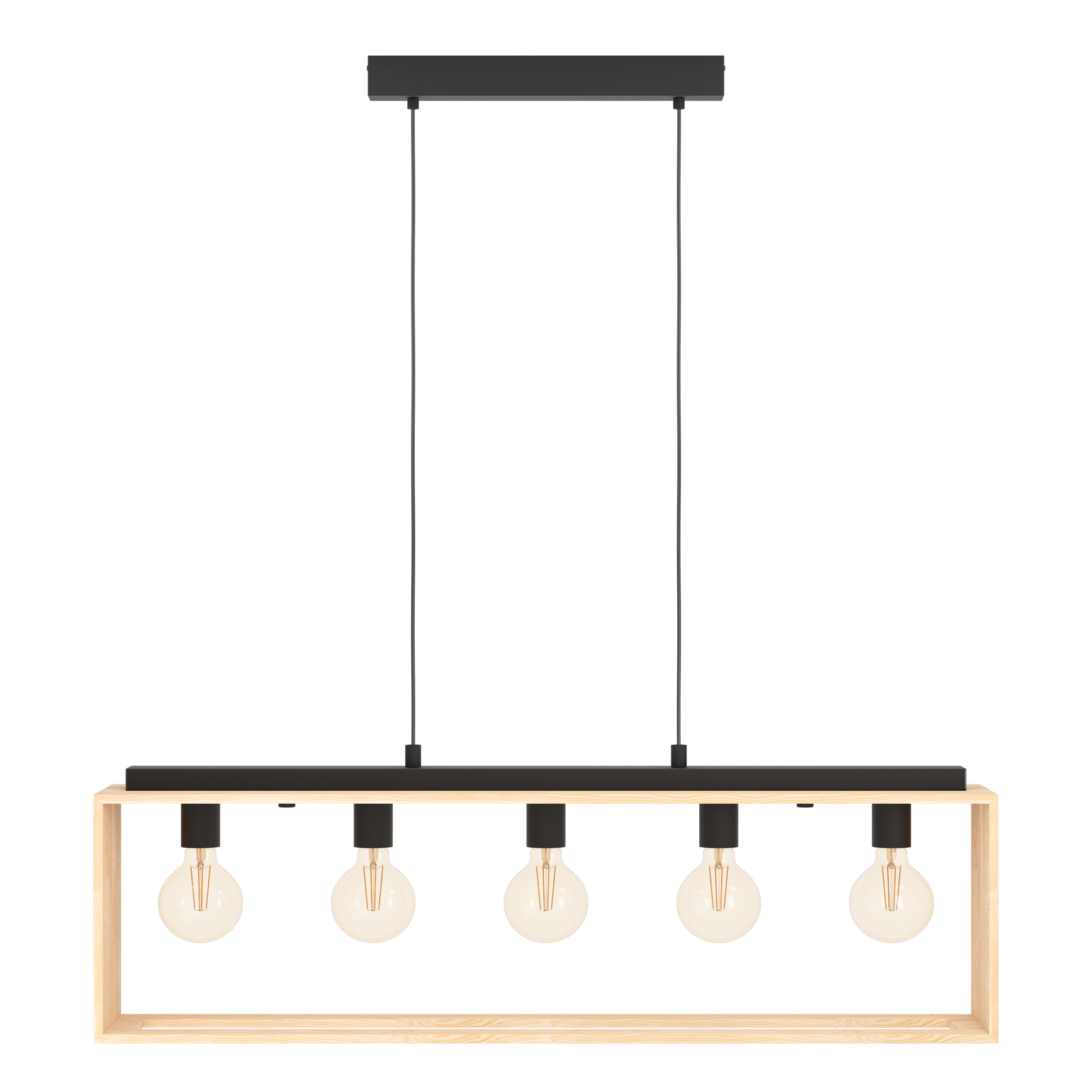 Lustra Suspendata FAMBOROUGH Black & Wood 100x16CM