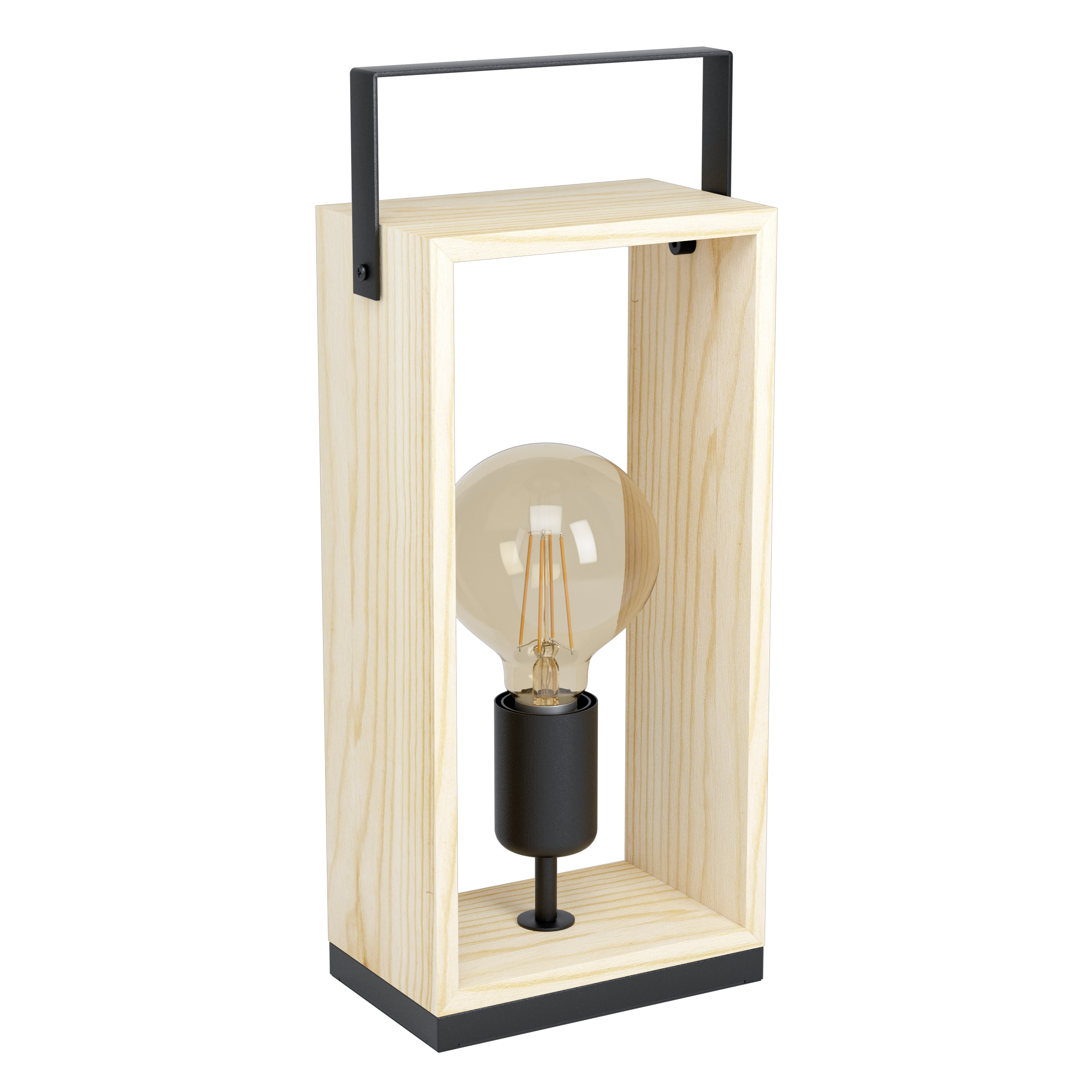 Veioza Decorativa Famborough Black & Wood 40CM Eglo