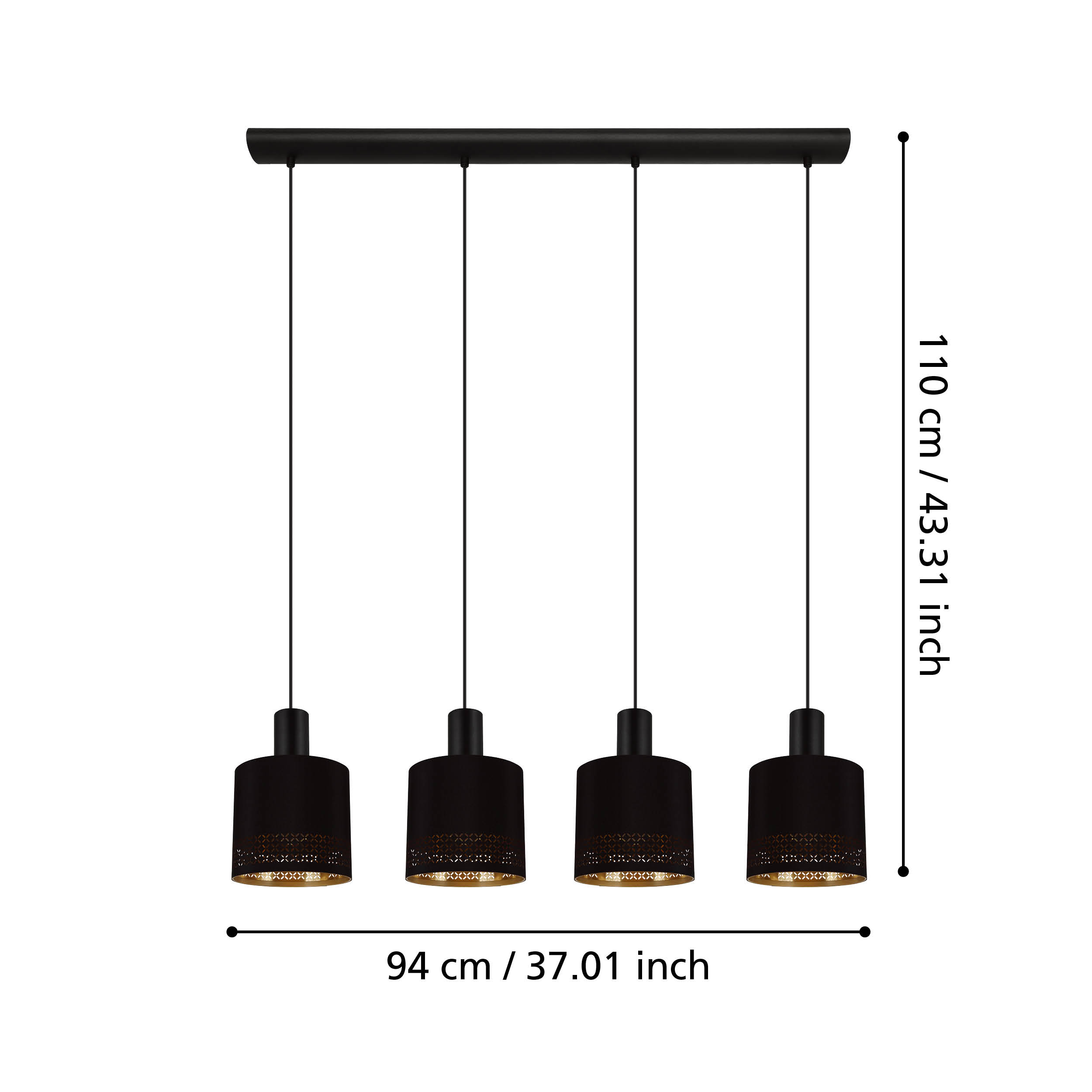 Lustra Suspendata ESTEPERRA Black & Gold 110CM