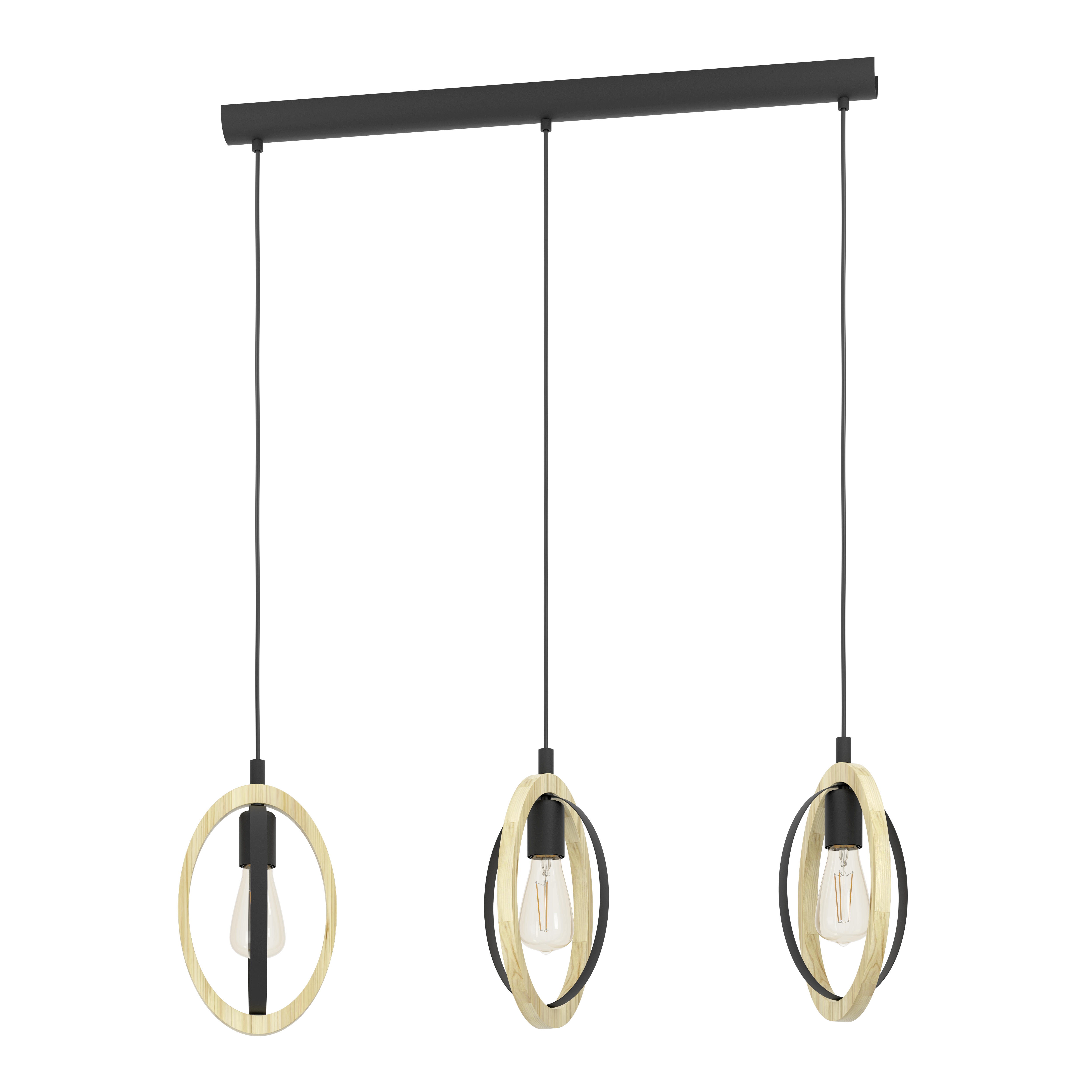 Lustra Suspendata BASILDON Nature Black 110CM