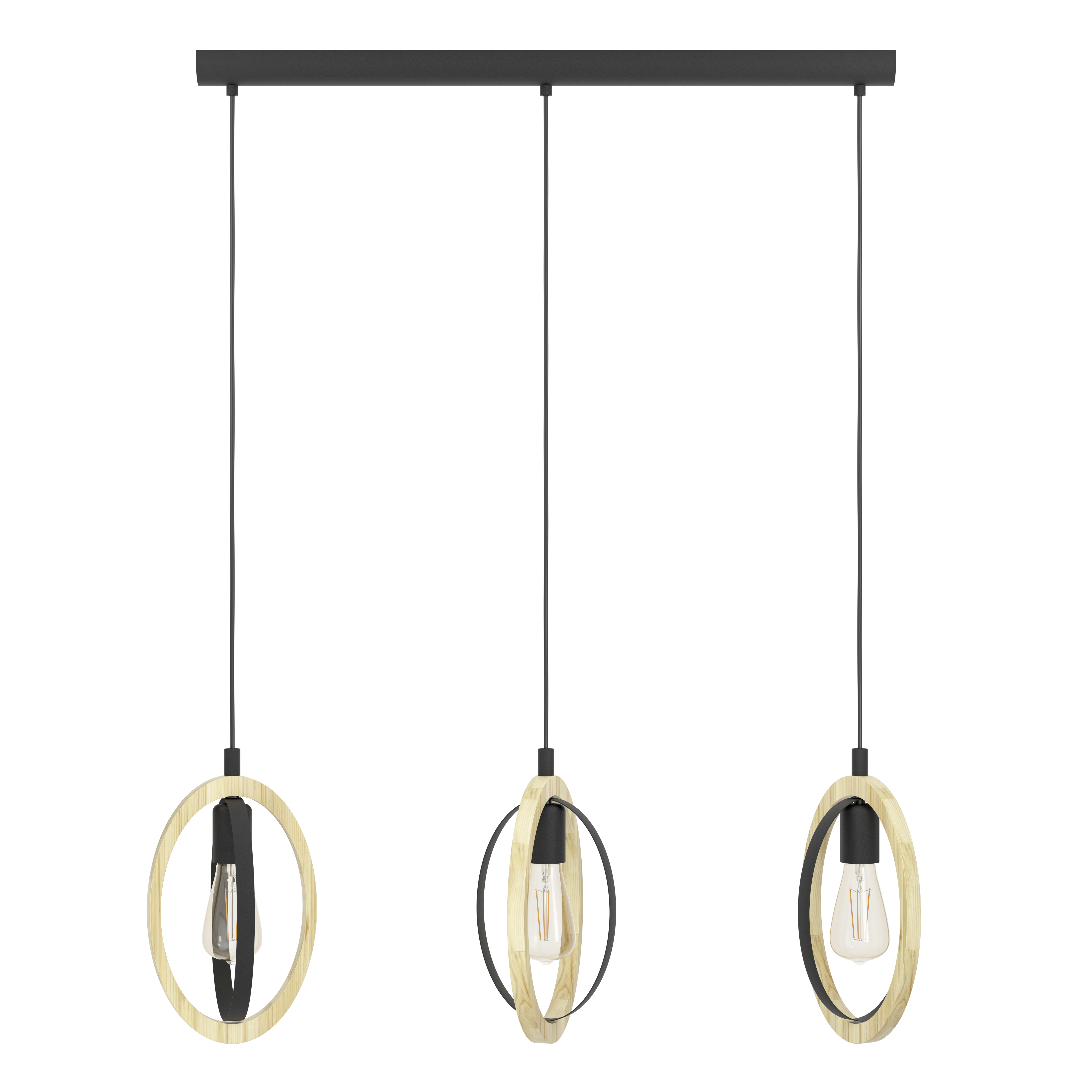 Lustra Suspendata BASILDON Nature Black 110CM