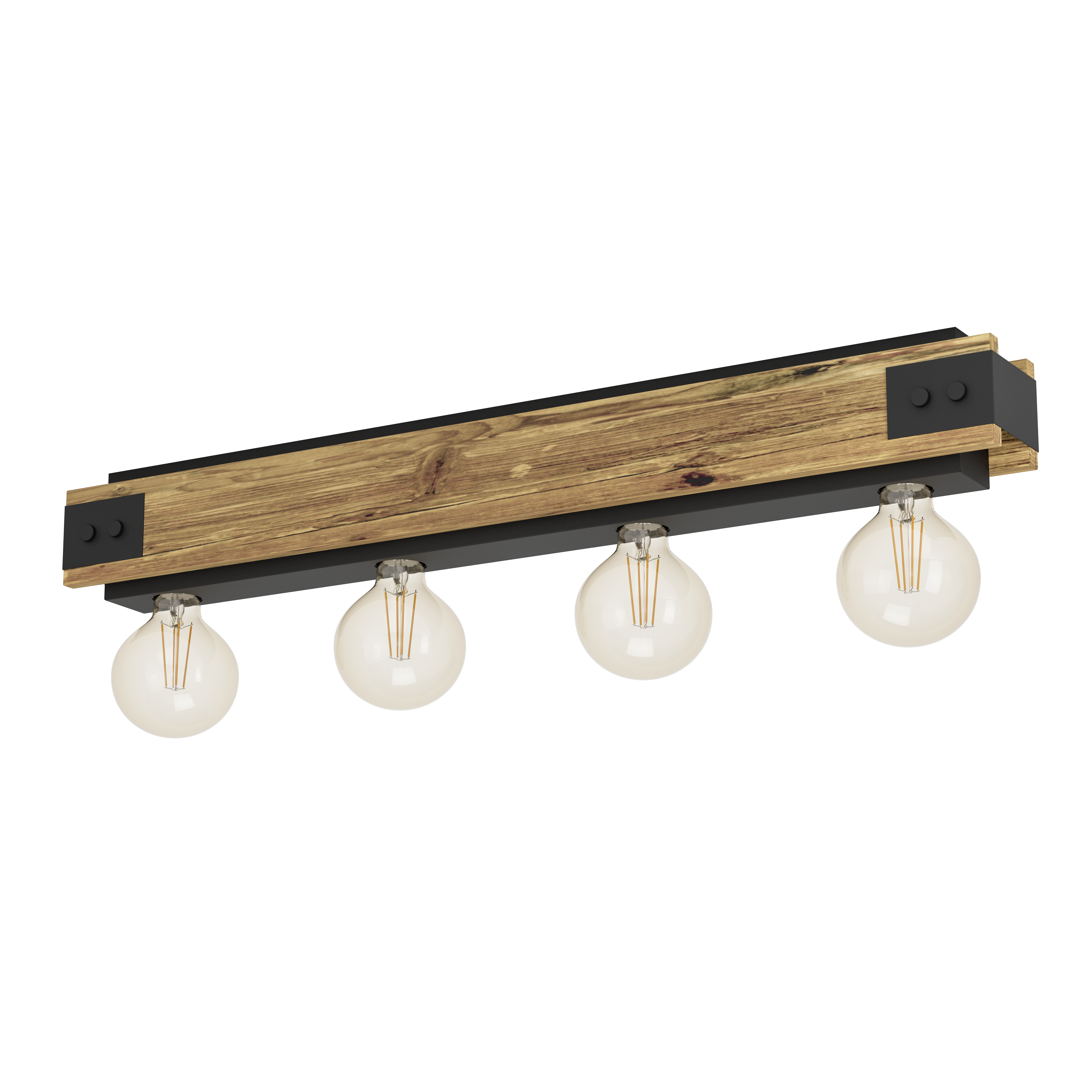 Lustra Layham 4xE27 Black & Wood 76CM Eglo