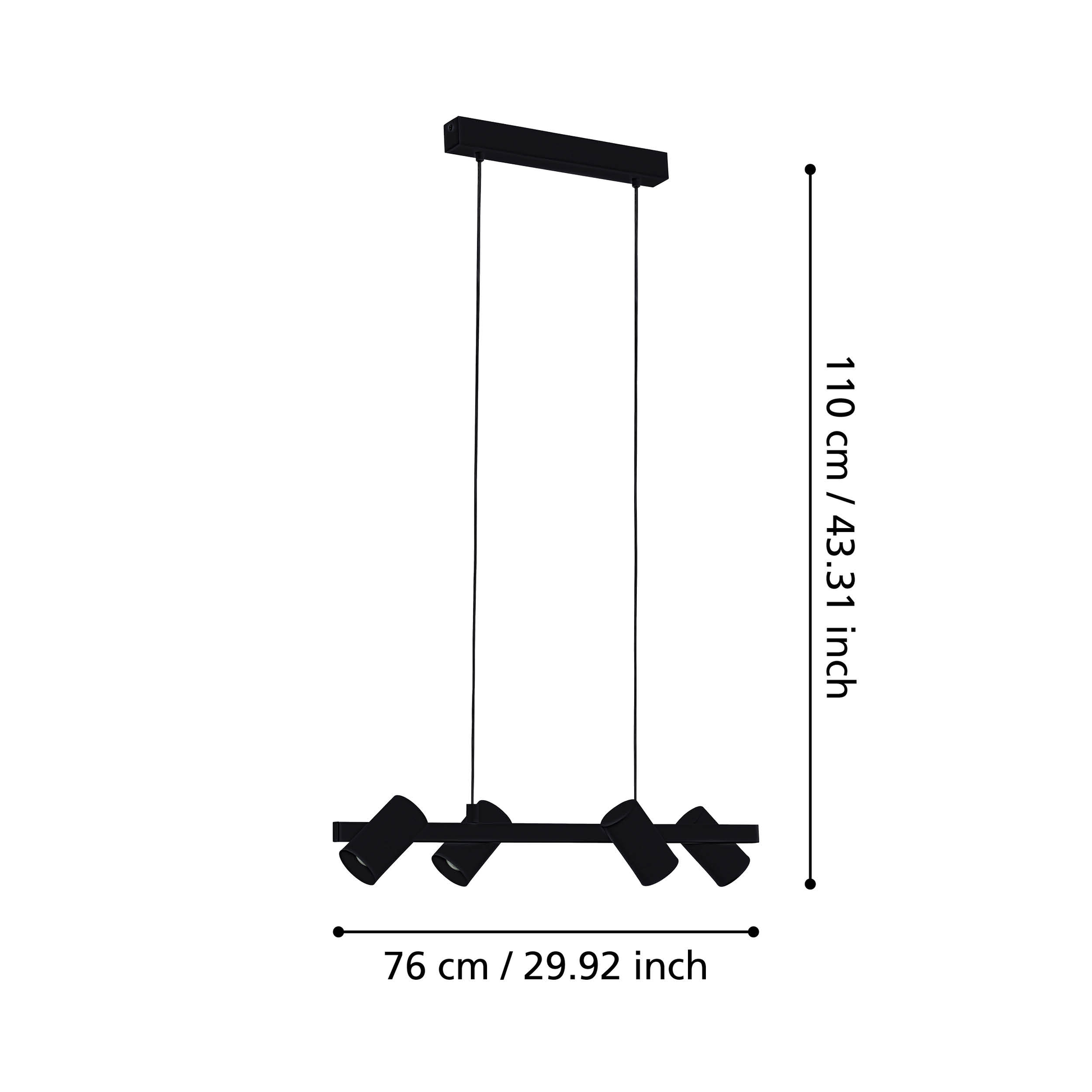Lustra Suspendata GATUELA 1 Black 110CM