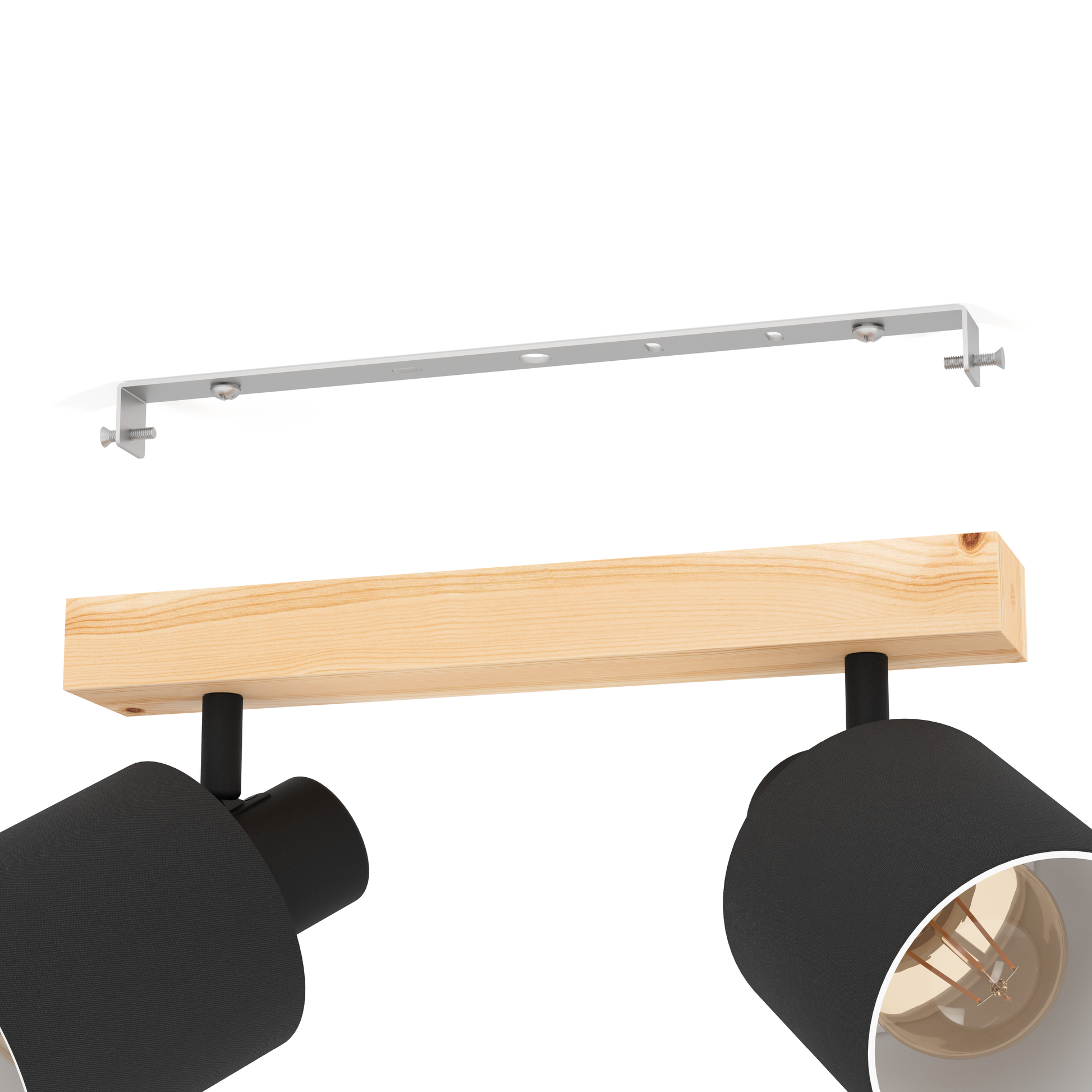 Lustra cu 2 Spoturi BATALLAS Black & Brown Chandeliers