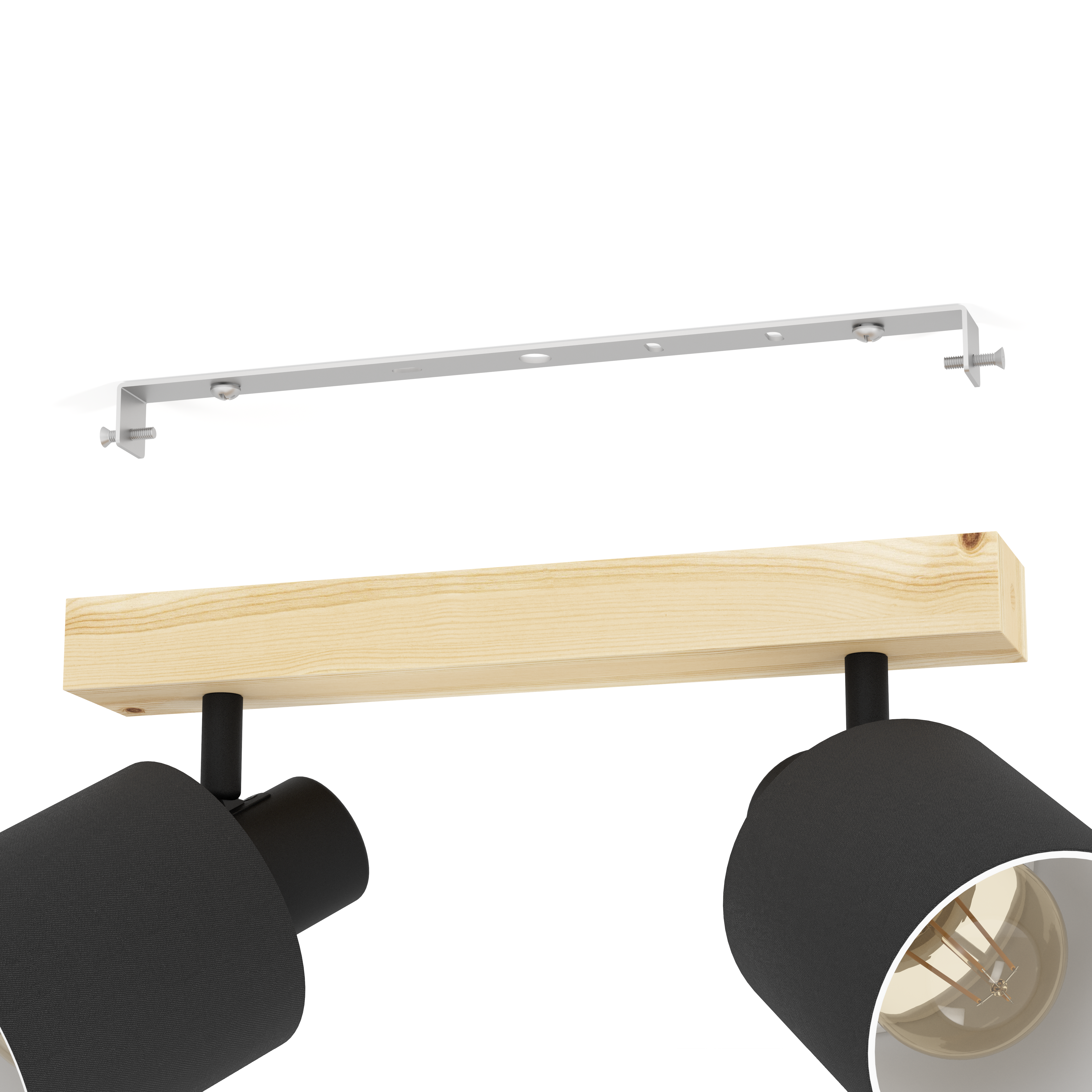 Lustra cu 2 Spoturi BATALLAS Black & Brown Chandeliers