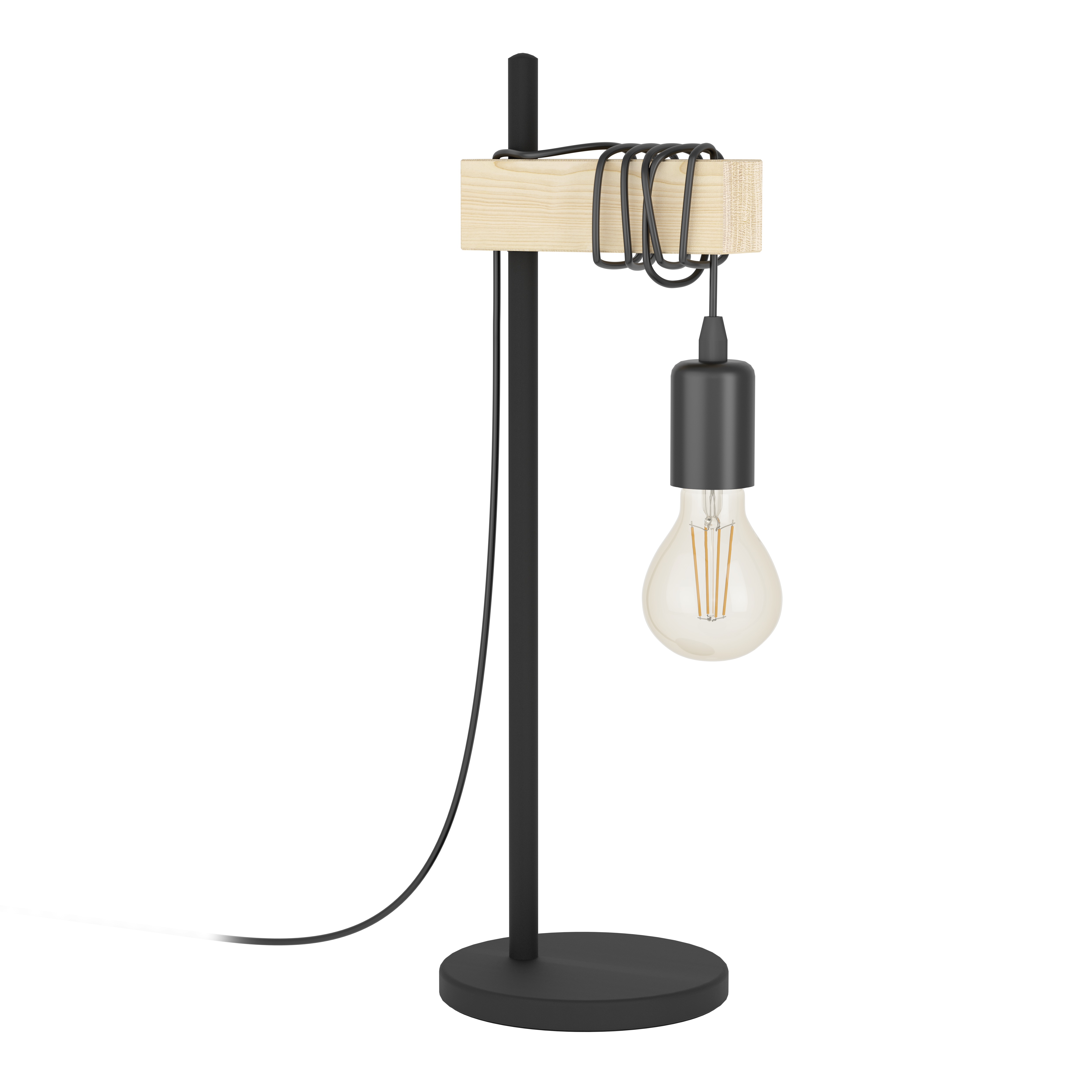 Veioza TOWNSHEND Black & Wood 50CM Eglo