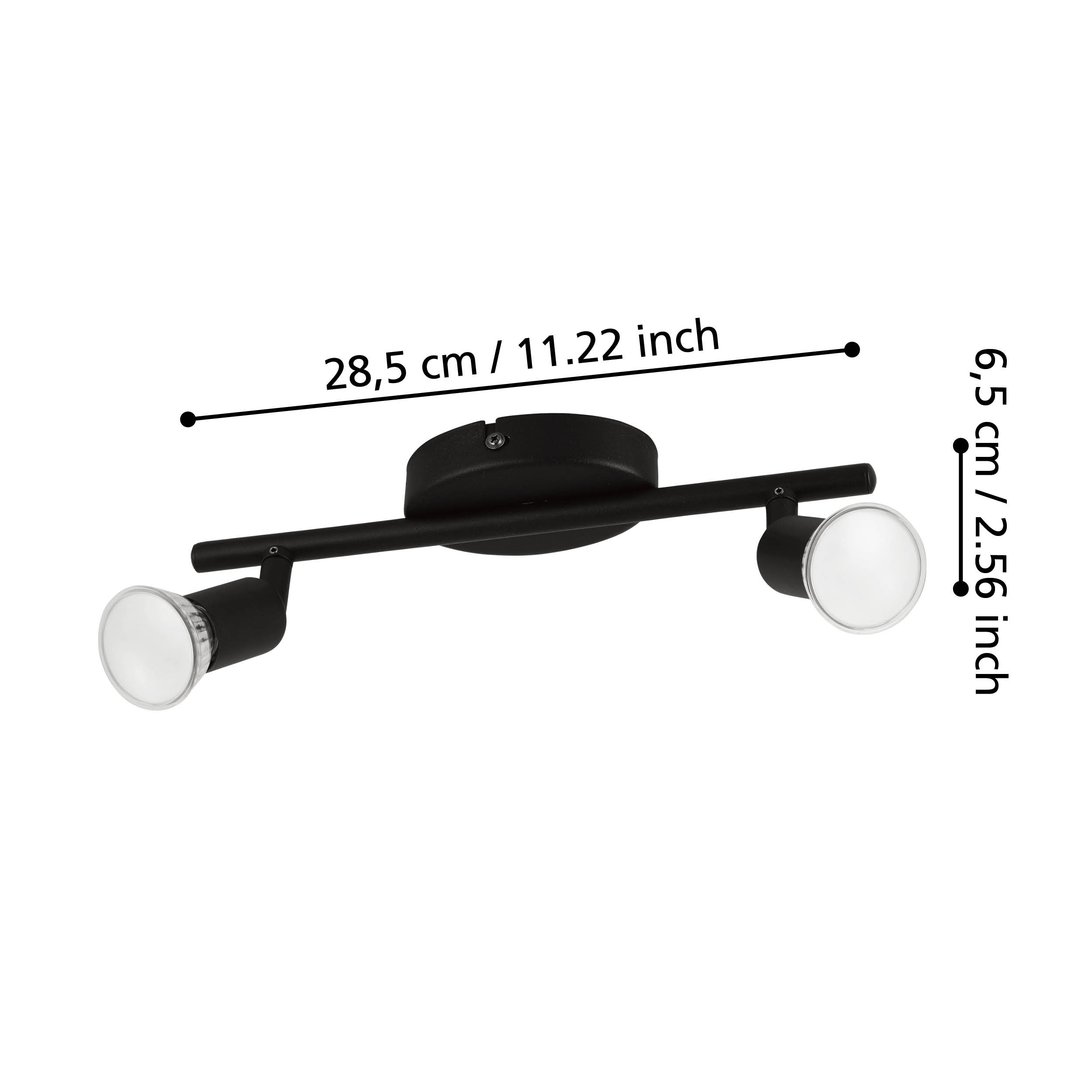 Lustra Buzz-Led Black cu 2 Spoturi Reglabile