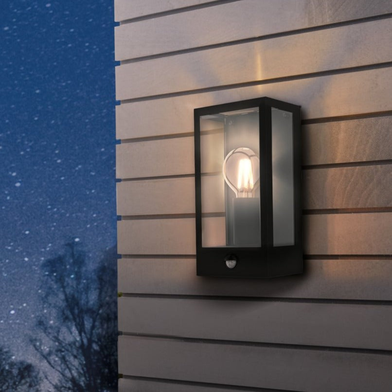 Aplica Exterior cu Senzor Alamonte Black IP44 Eglo 1xE27