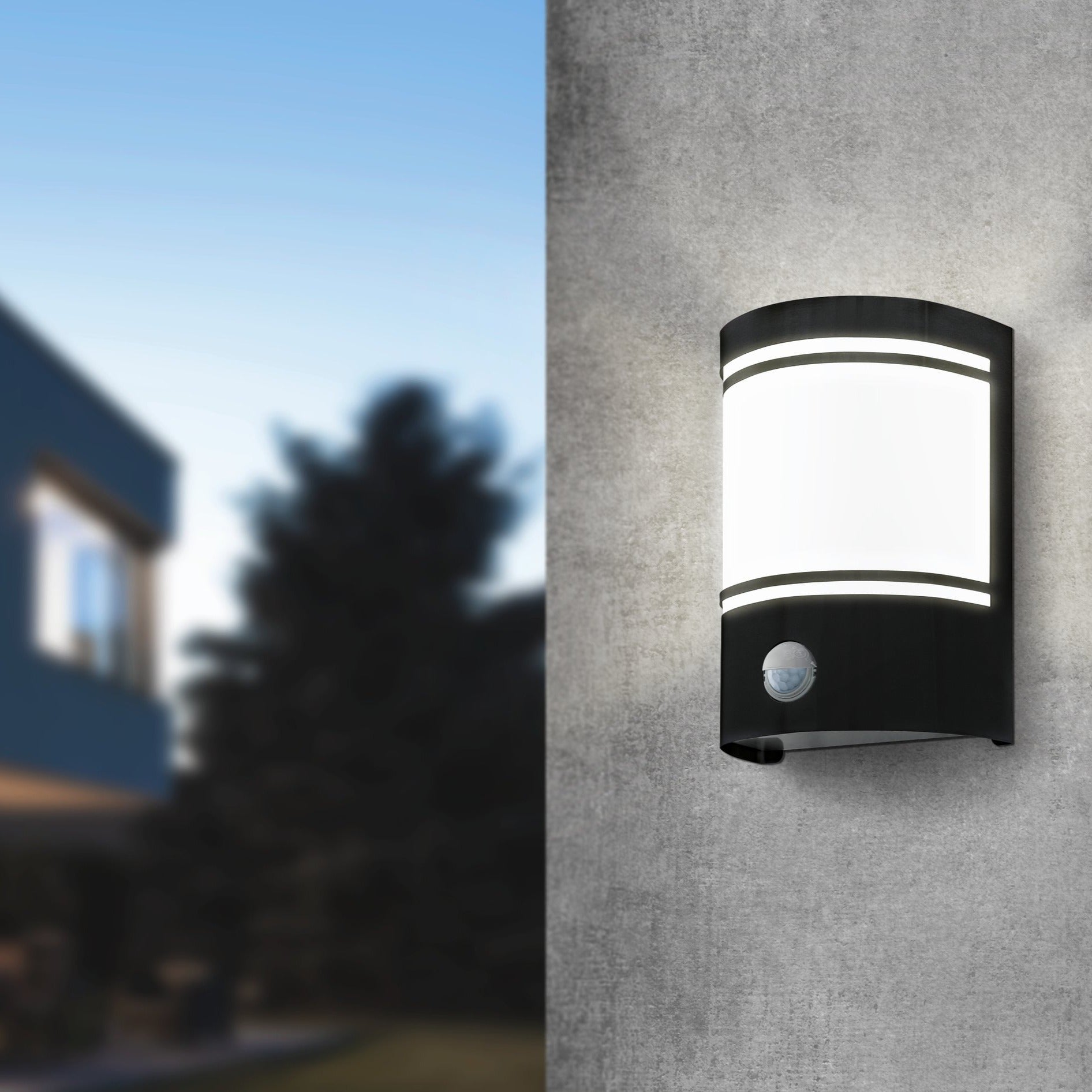 Aplica Exterior CERNO Black cu Senzor 20CM