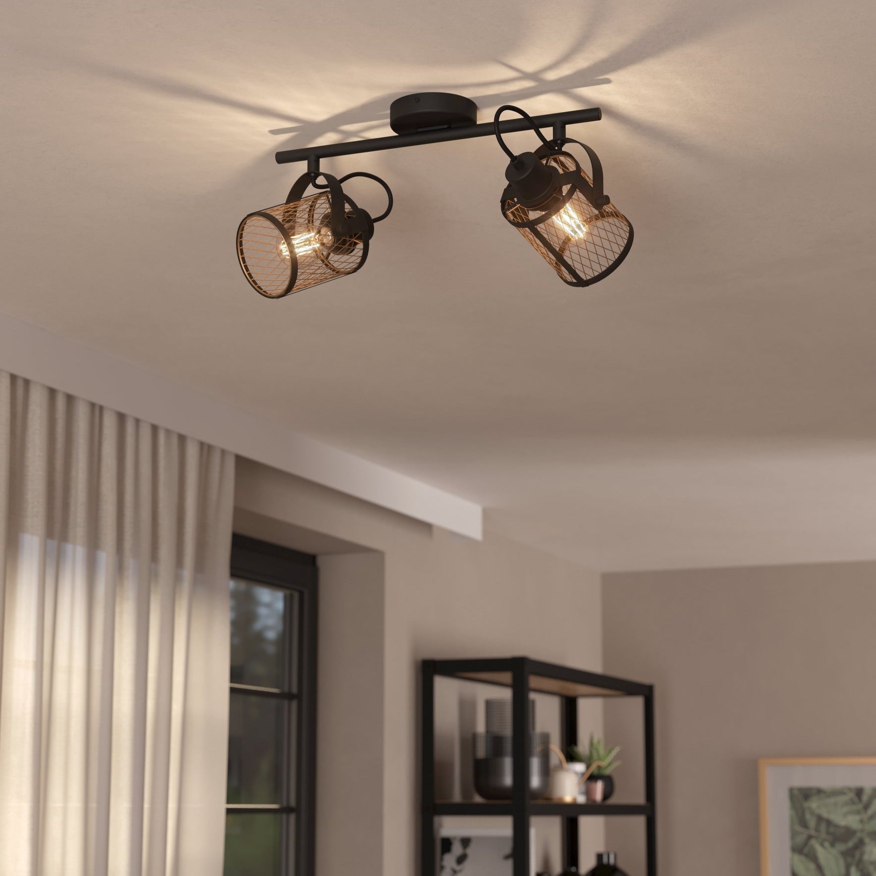 Lustra cu 2 Spoturi Reglabile DELLOW Black Eglo