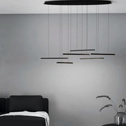 Lustra LED Suspendata Lines Black Echivalent 600W Eglo 39915