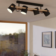 Lustra HORNWOOD Black & Brown 100CM