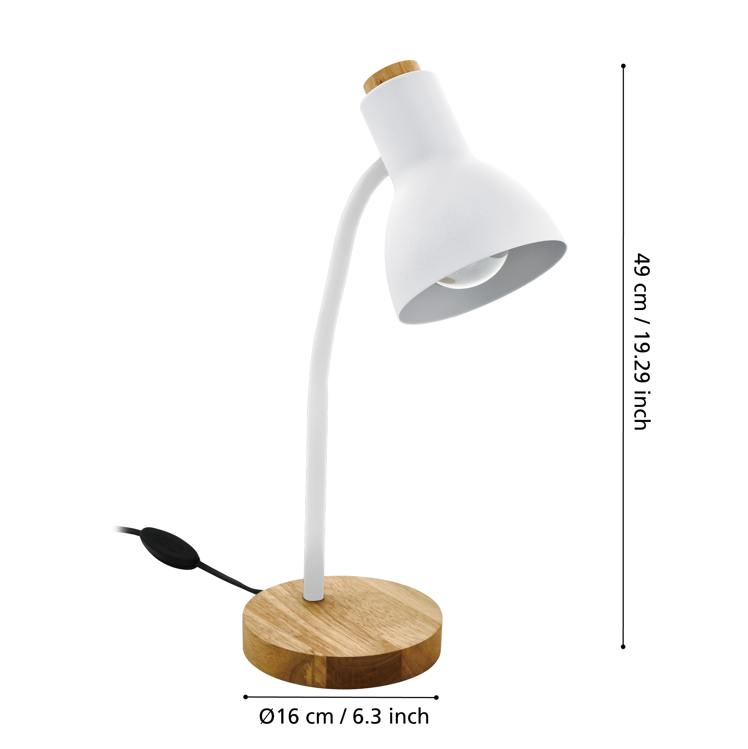 Veioza VERADAL White & Wood 49CM Eglo