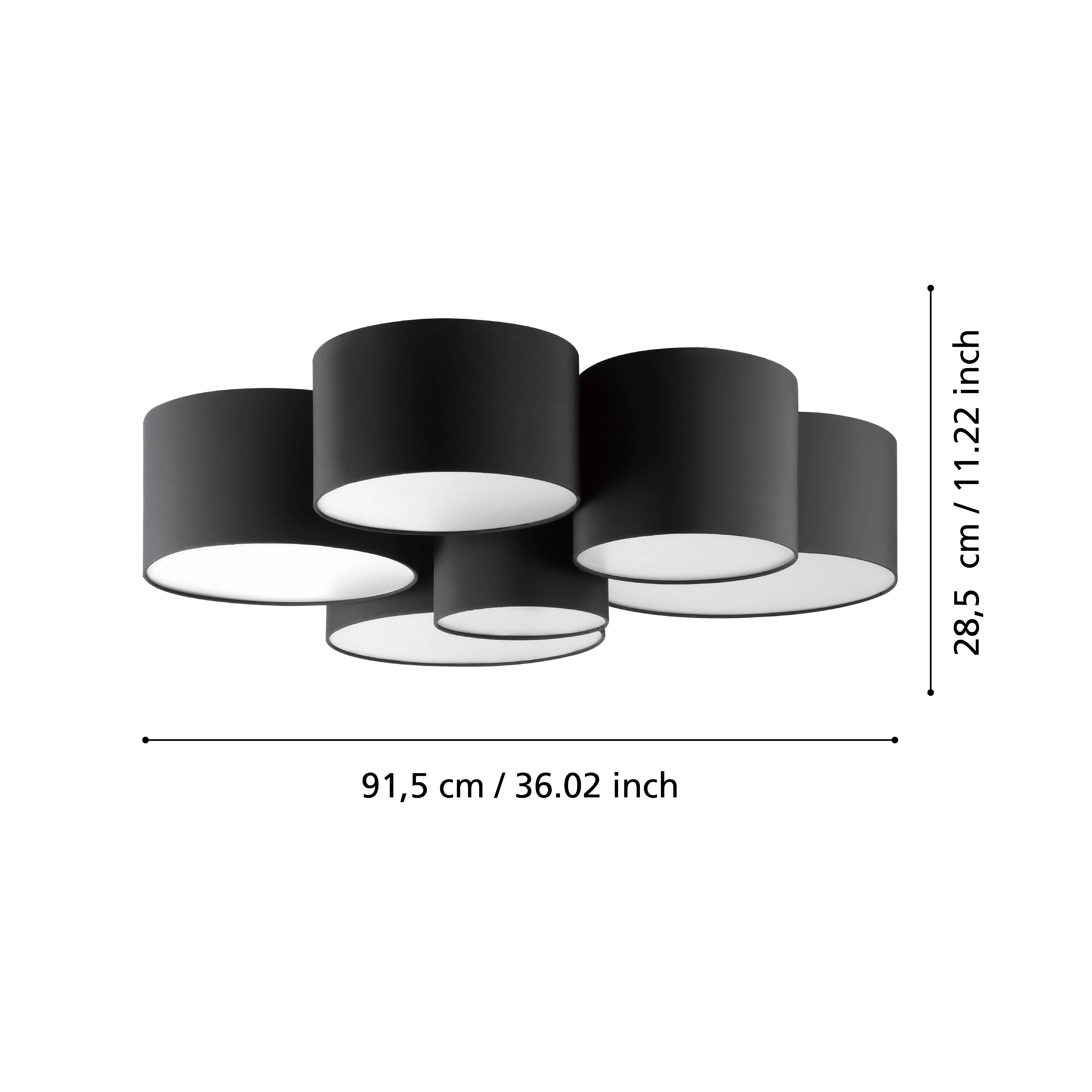 Lustra PASTORE 2 Black 99CM Eglo