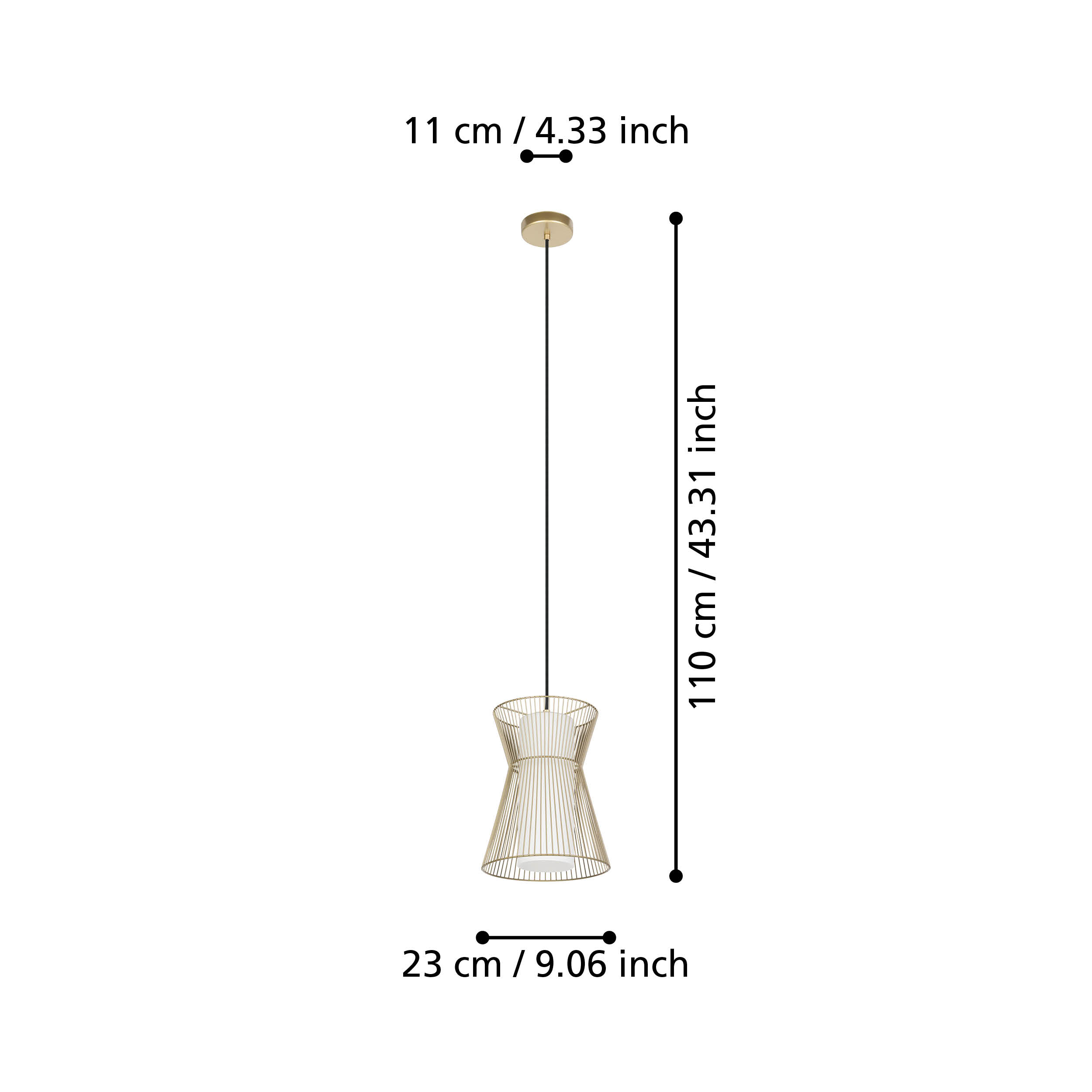 Pendul Maseta White & Gold 1xE27 Eglo Ø23CM
