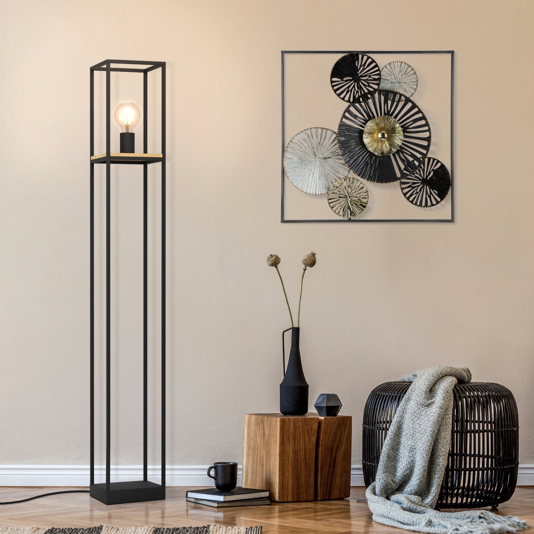 Lampadar LIBERTAD Black & Brown 128.5CM Eglo