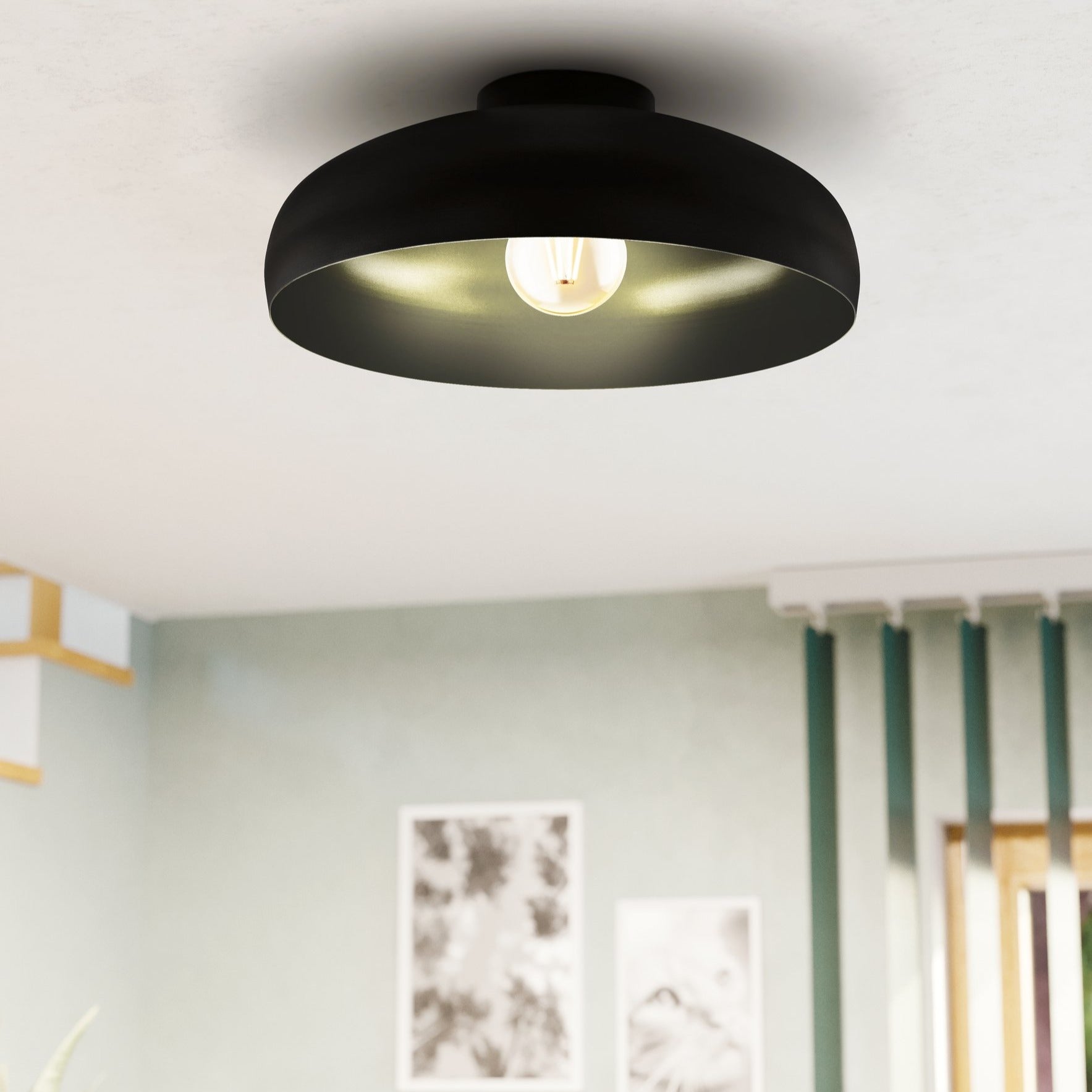 Lustra MOGANO Black 40CM Eglo