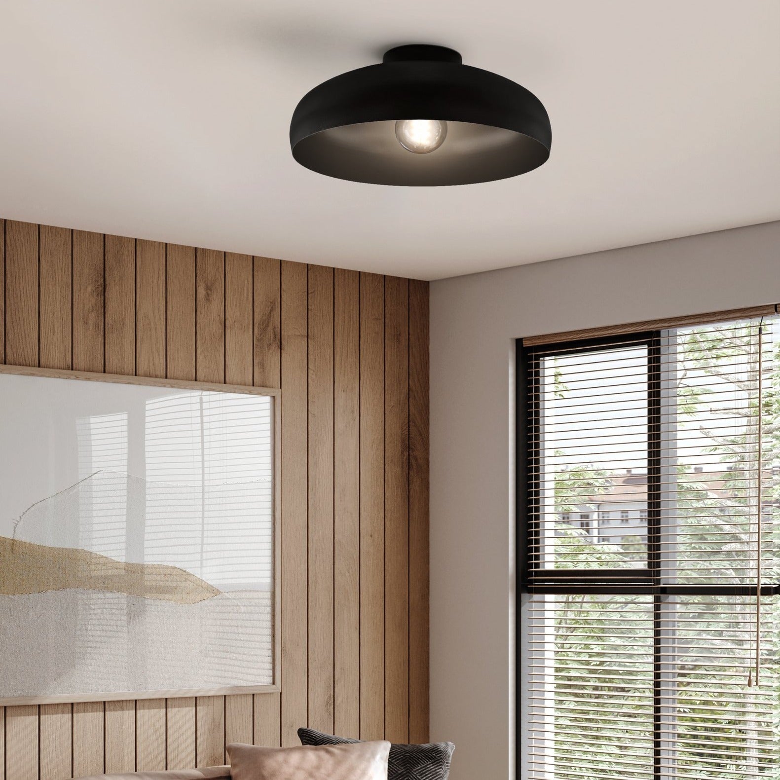 Lustra MOGANO Black 40CM Eglo