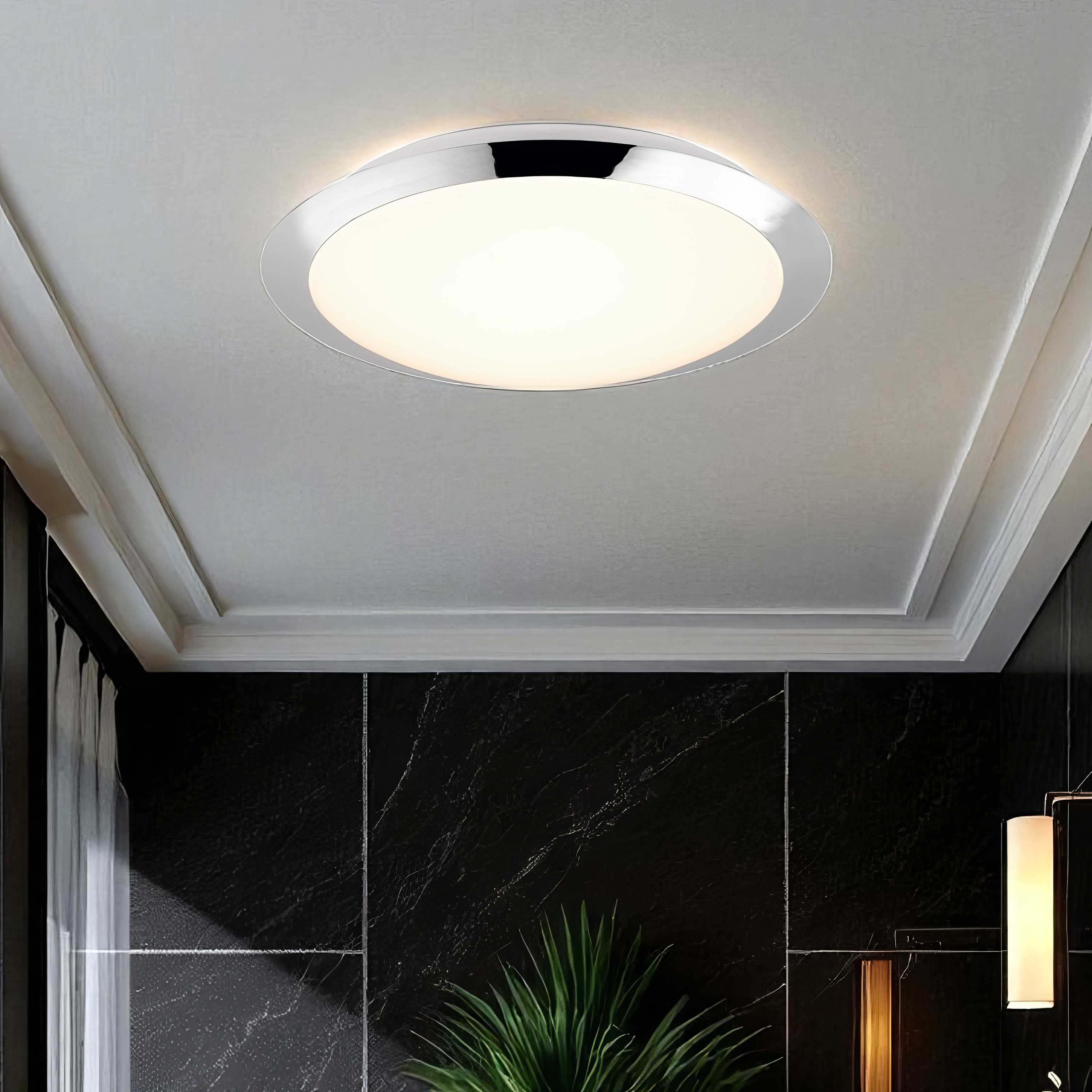 Plafoniera LED Baie IP44 Umberto Crom 12W Echivalent 100W