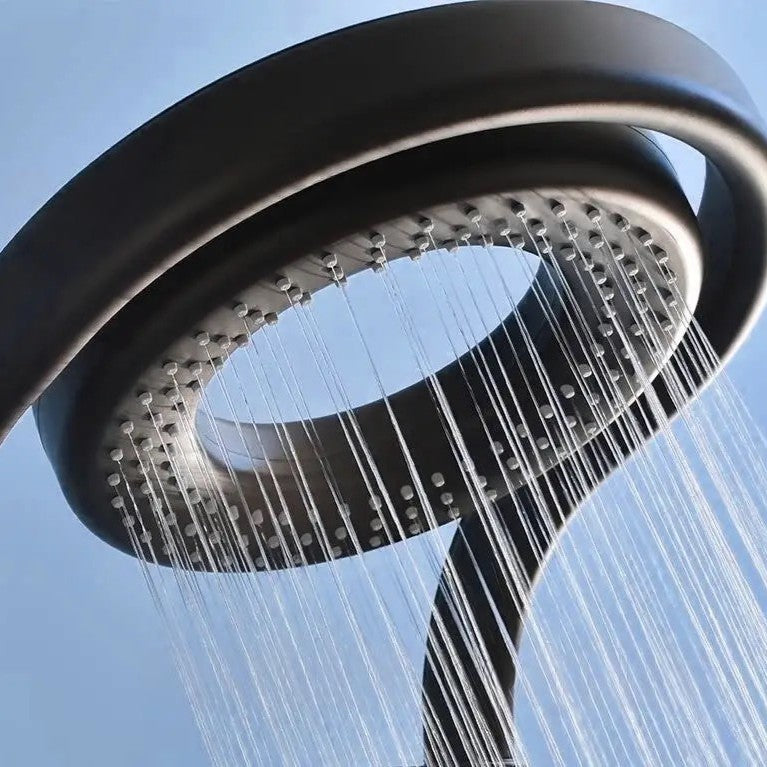 Panou de Dus Premium Black LunarFlow - LED, Masaj, 146CM