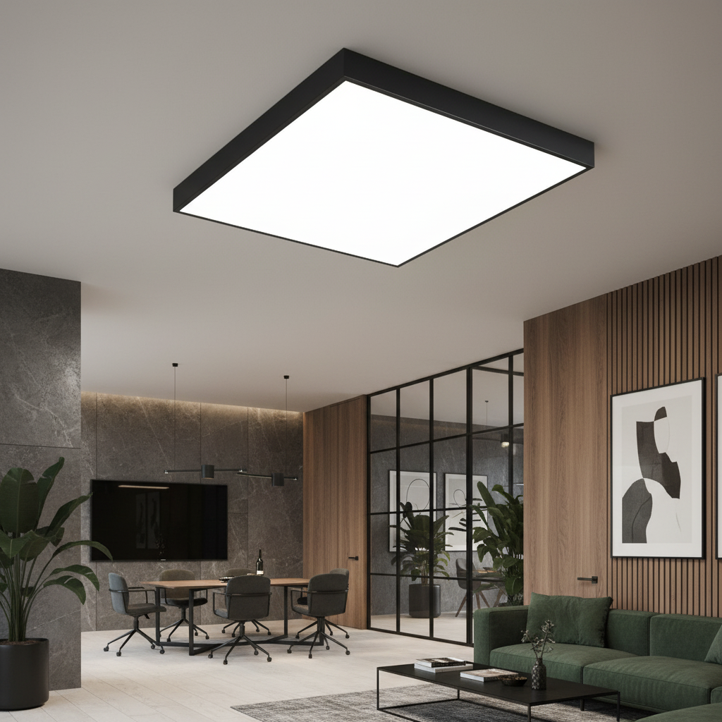 Panou LED BRILLOX 45W 60CM Negru Aplicat Echivalent 300W