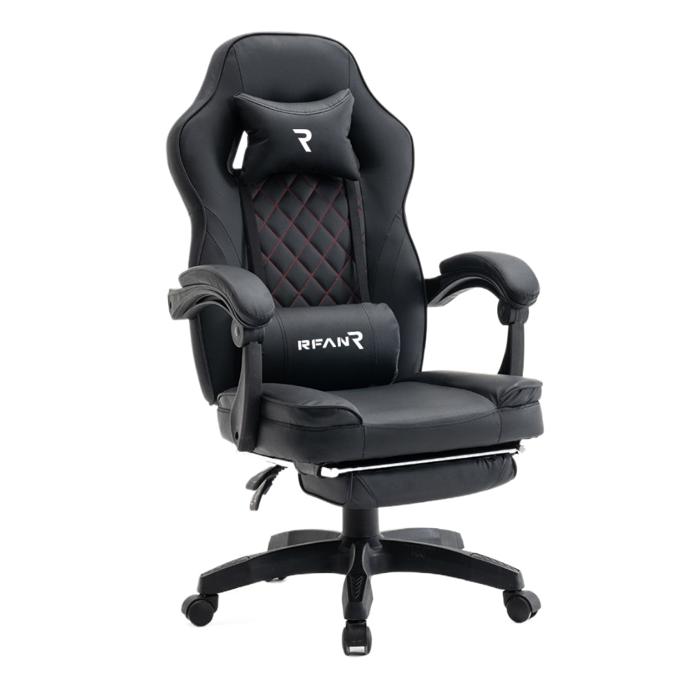 Scaun de Gaming Reglabil Professional WF-6028 Black cu Suport Picioare