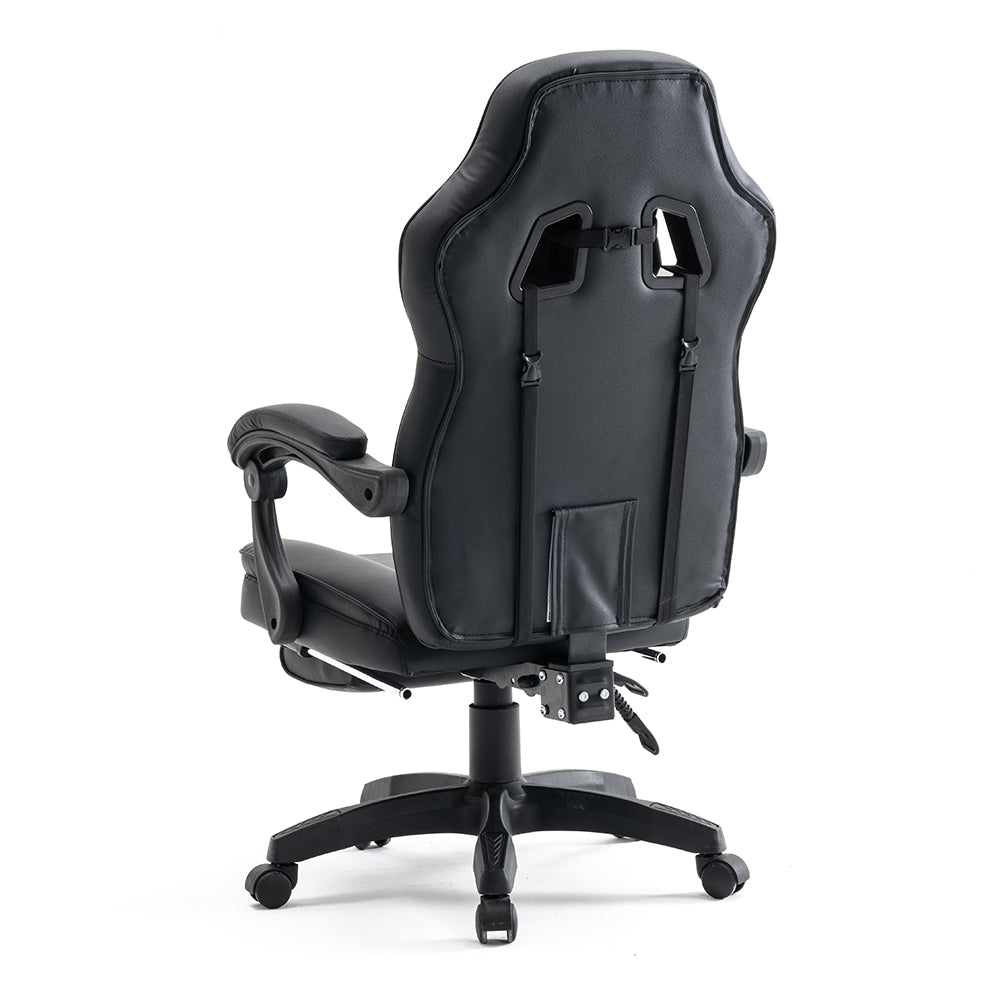 Scaun de Gaming Reglabil Professional WF-6028 Black cu Suport Picioare