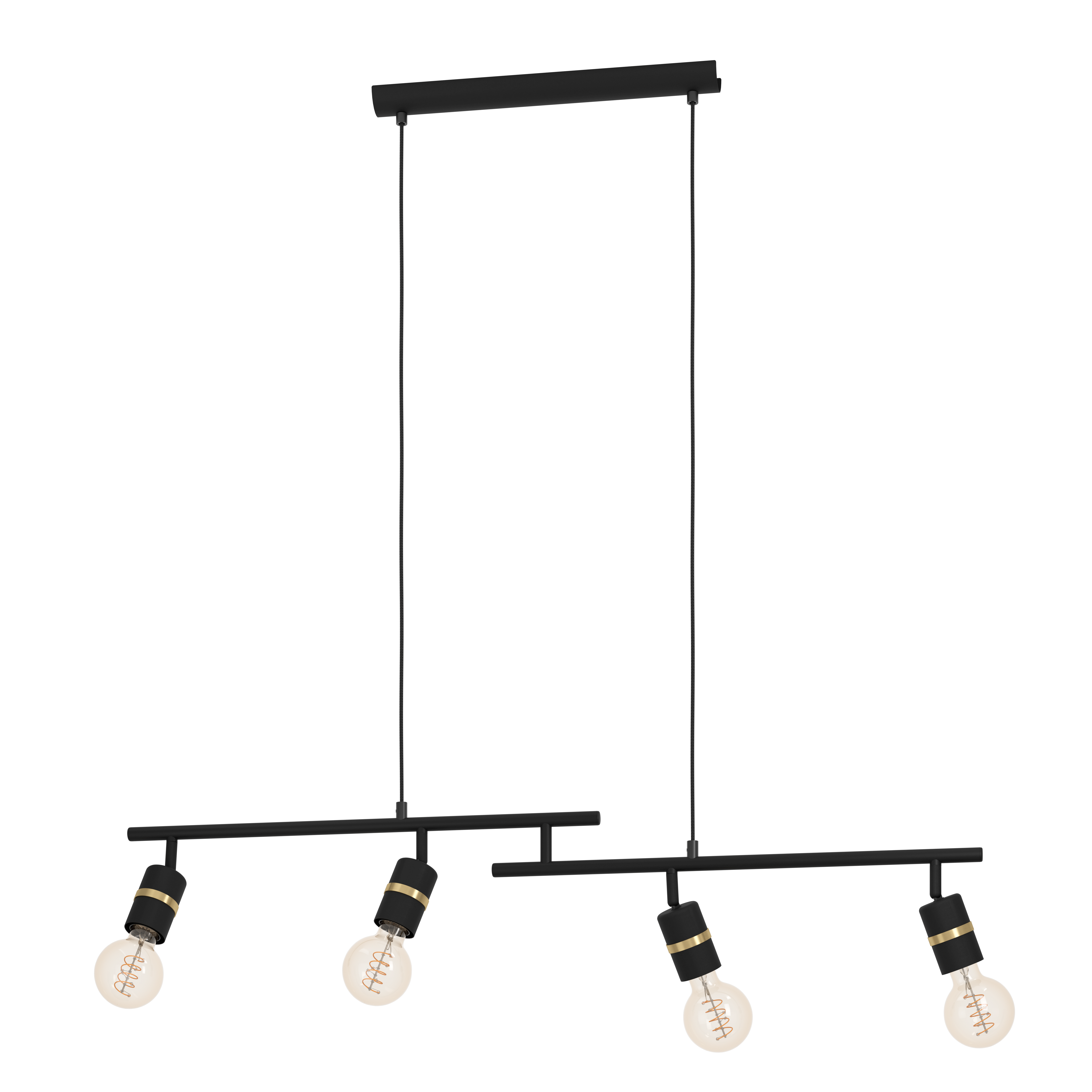 Lustra Suspendata Lurone Black & Gold 4xE27