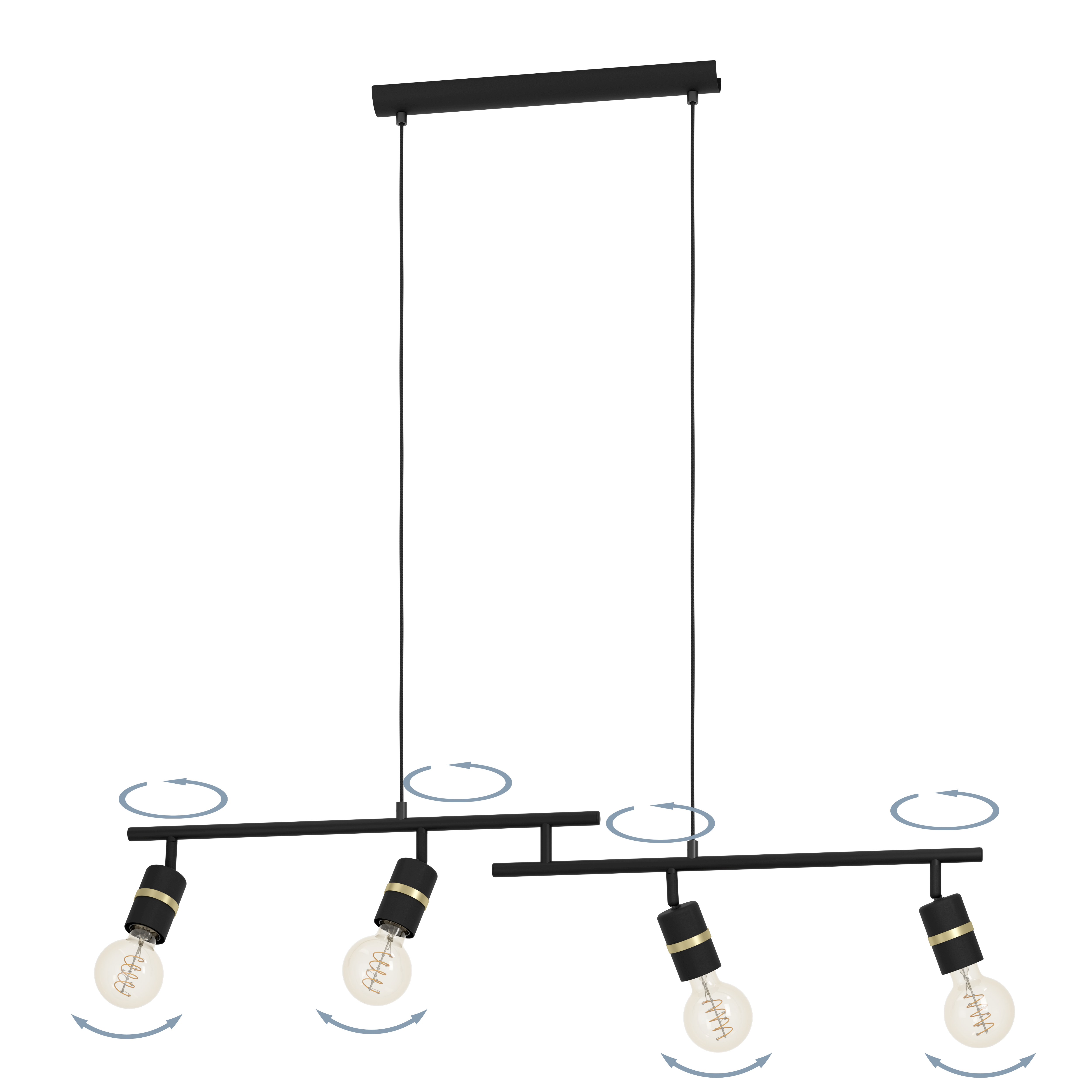 Lustra Suspendata Lurone Black & Gold 4xE27