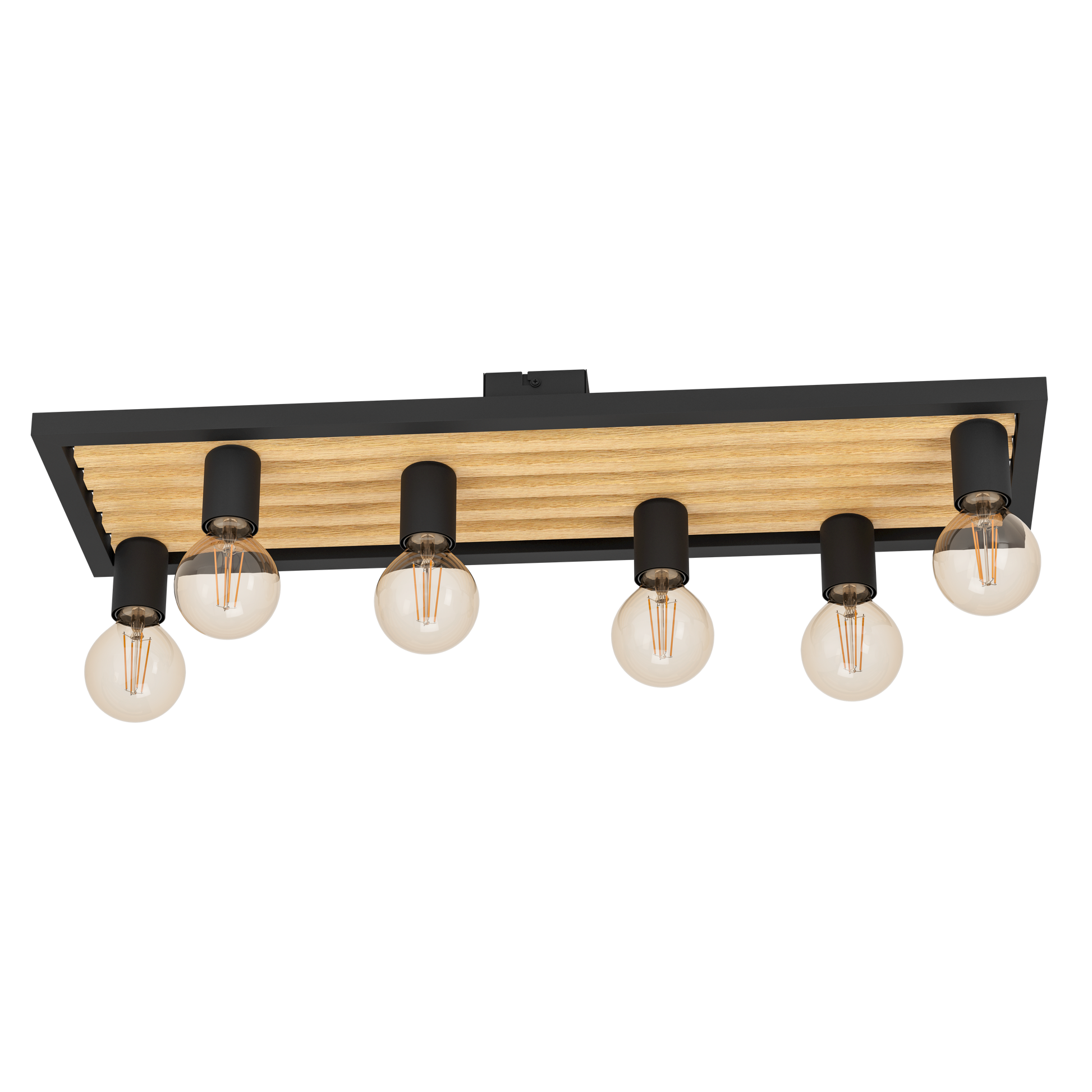 Lustra CONSETT Black & Wood 6xE27 Eglo