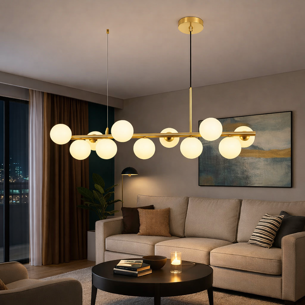 Lustra Abajur MAT GOLD Liniara 11xG9 100cm SKYLINE