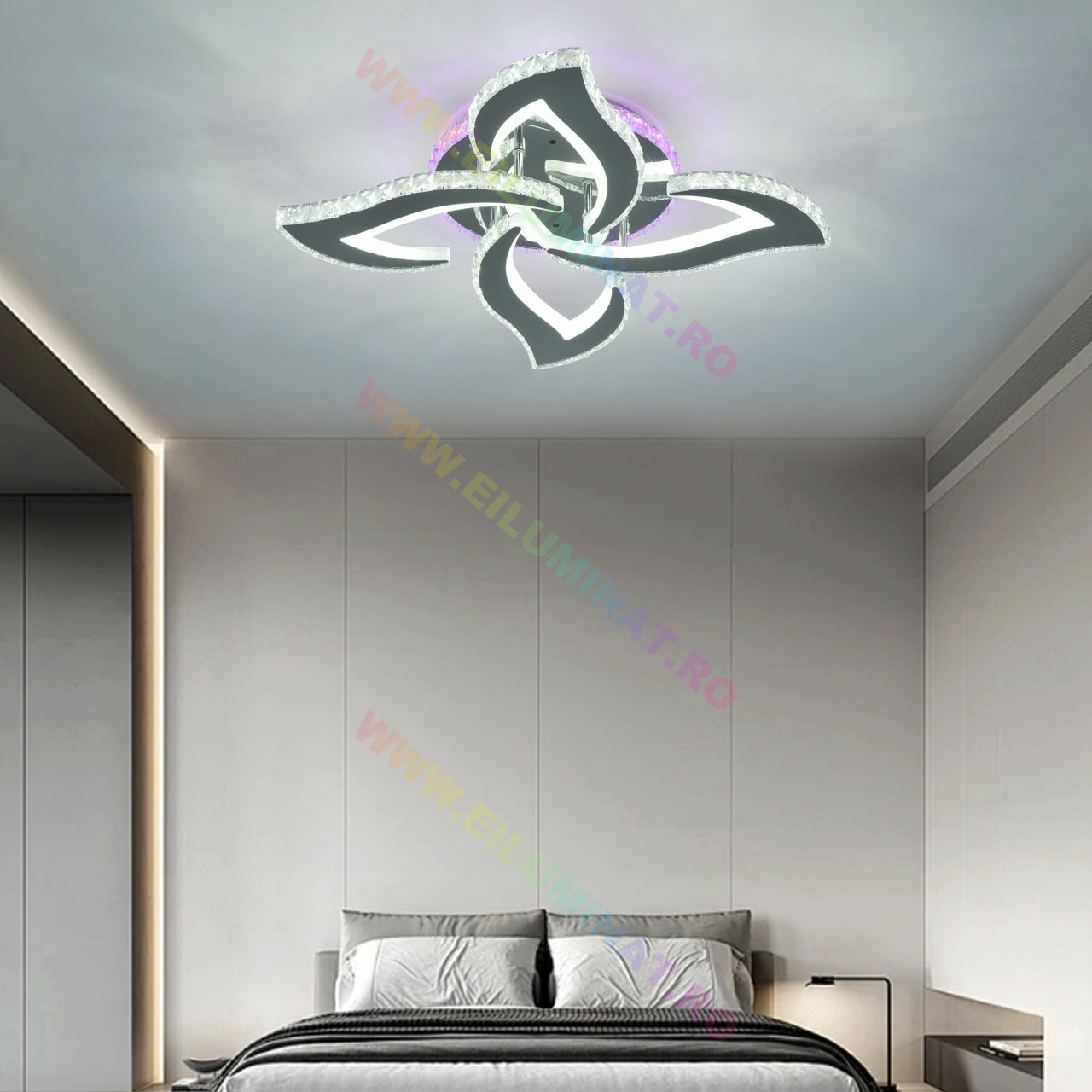 Lustra LED Mini Camelia Cristal RGB Telecomanda Echivalent 400W