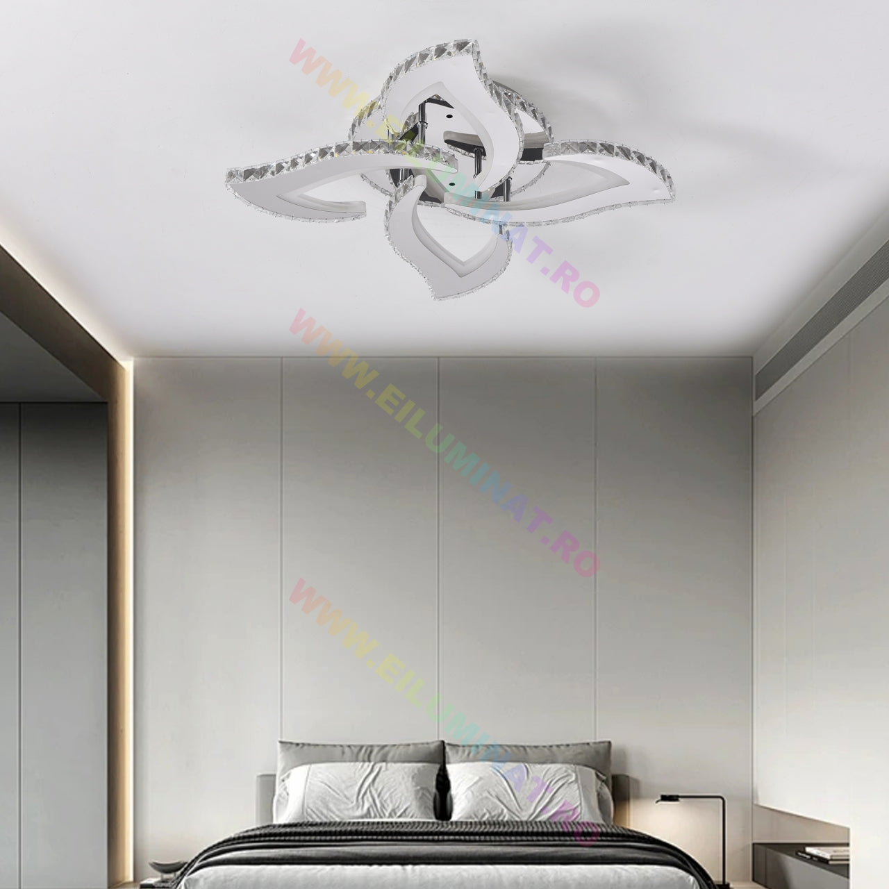 Lustra LED Mini Camelia Cristal RGB Telecomanda Echivalent 400W