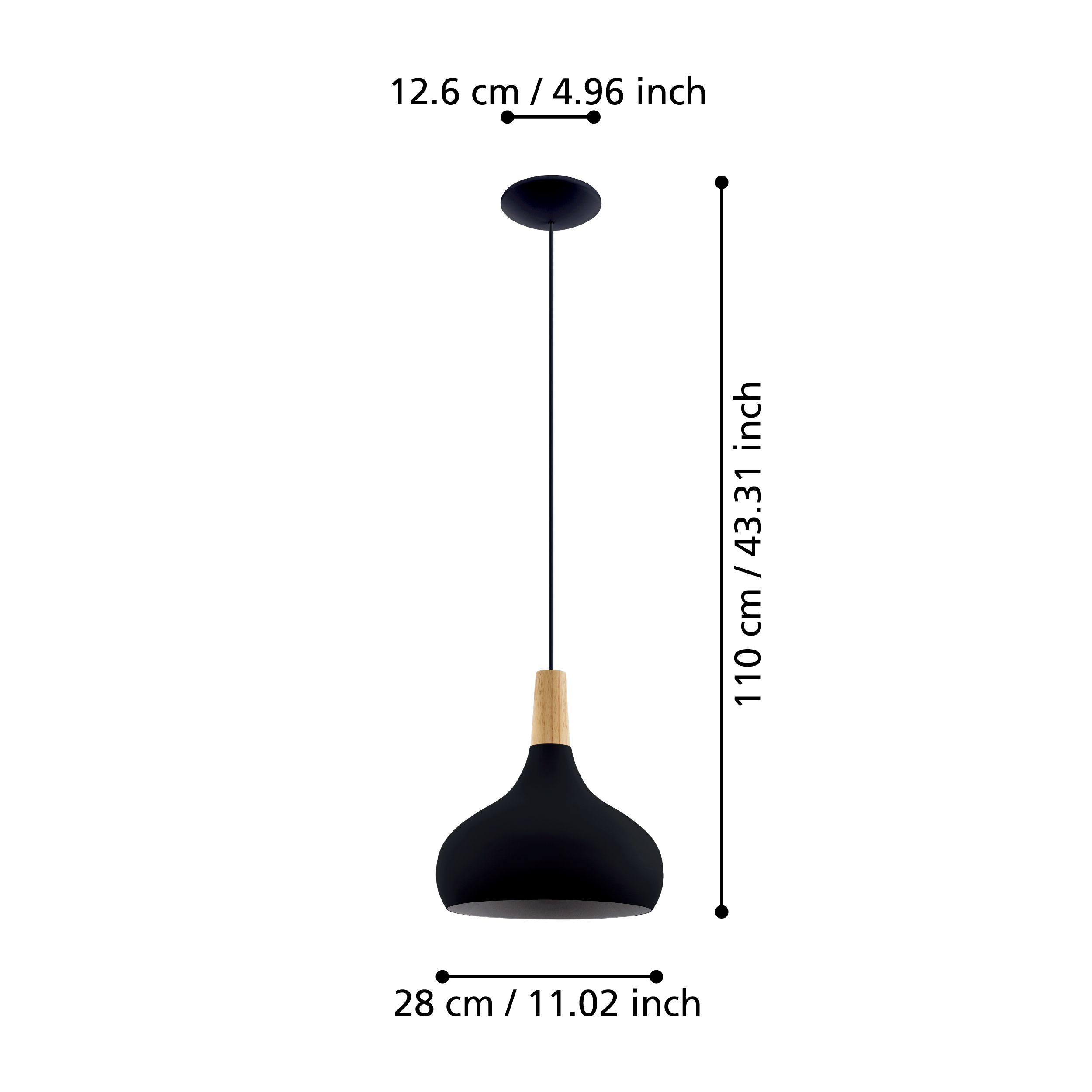 Pendul Vintage Mini SABINAR Black 110CM Eglo