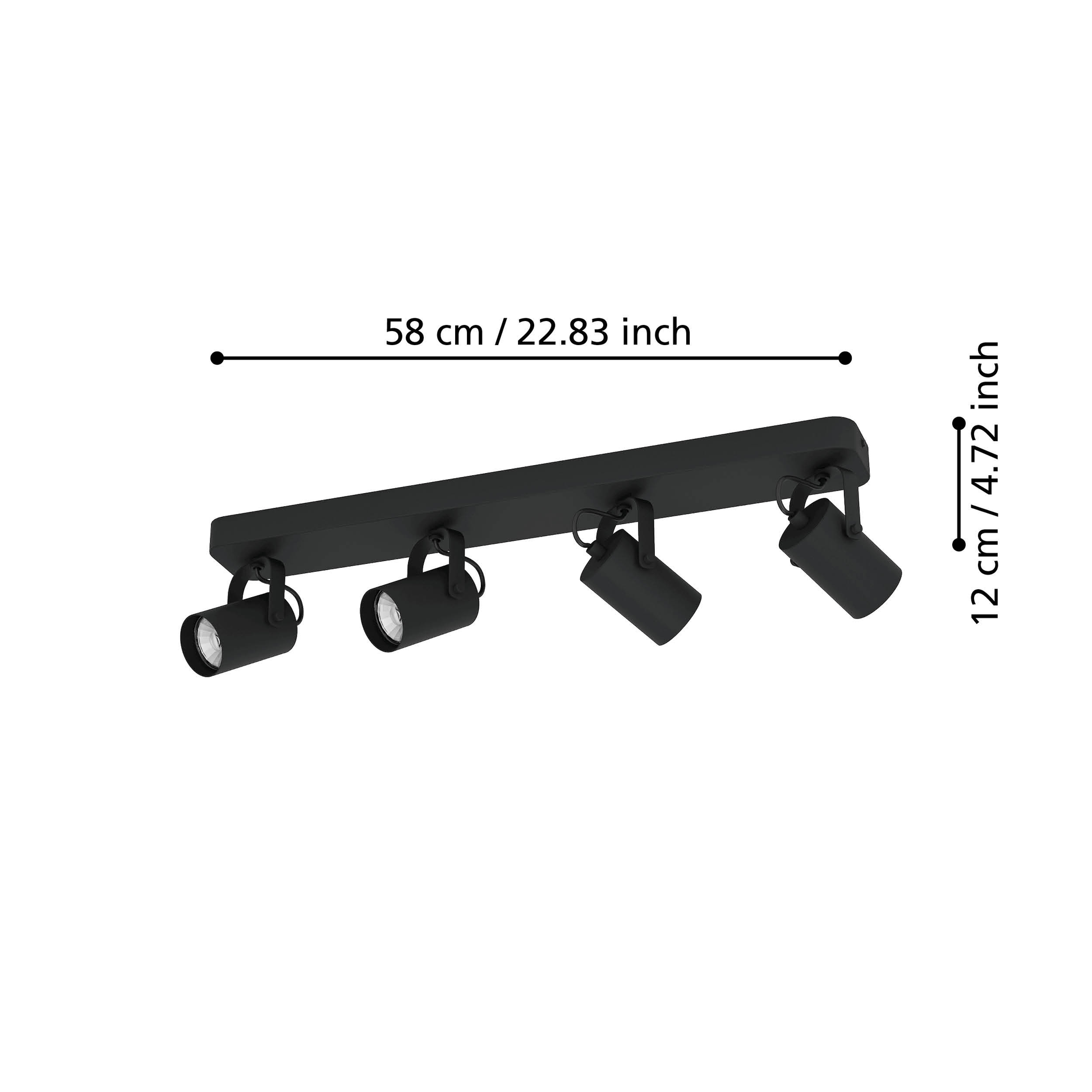 Lustra Cu 4 Spoturi Reglabile Black SOREGO EGLO