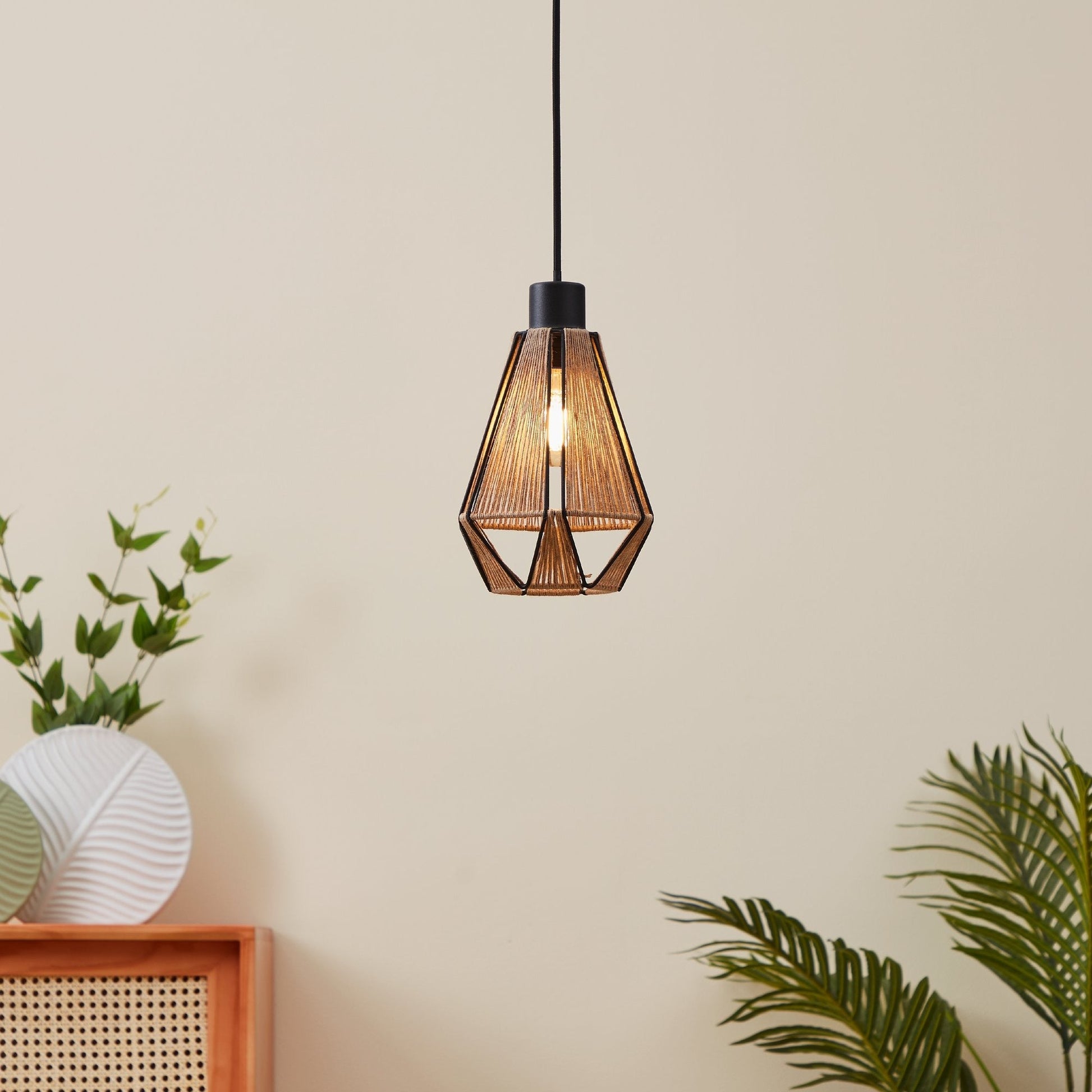 Pendul ADWICKLE Black & Brown 1xE27 Eglo