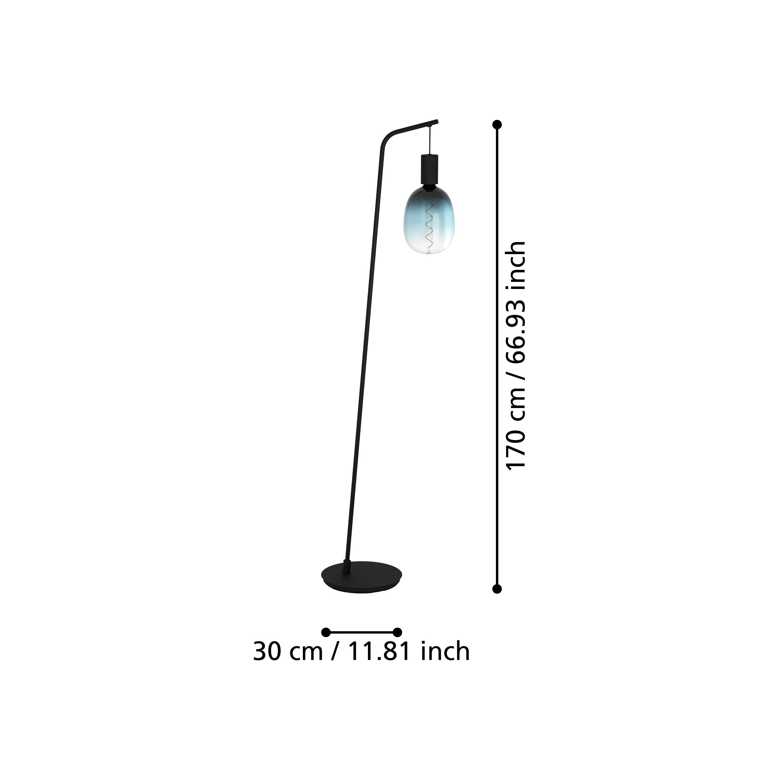 Lampadar CRANLEY Black 170CM Eglo