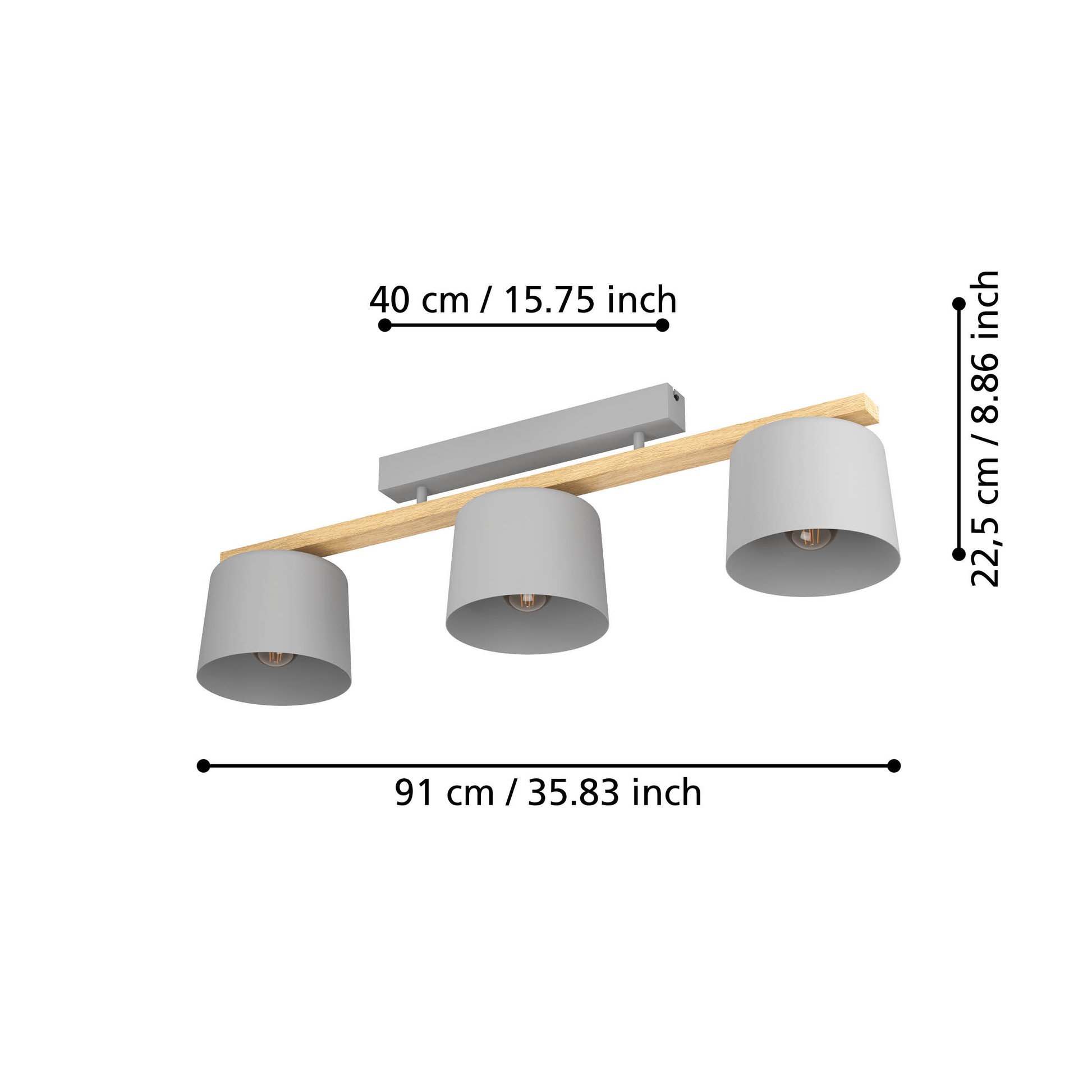 Lustra Grey & Brown MARIEL 91CM EGLO