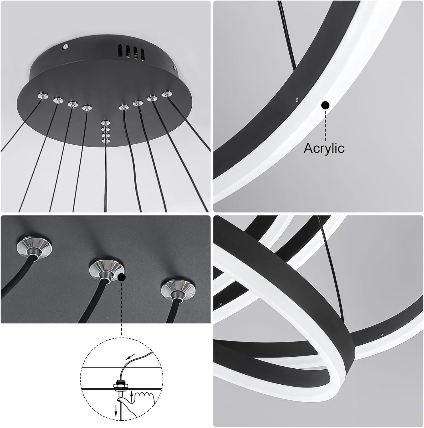 Lustra LED WONDERLAND Black 4 Segmente Echivalent 1000W