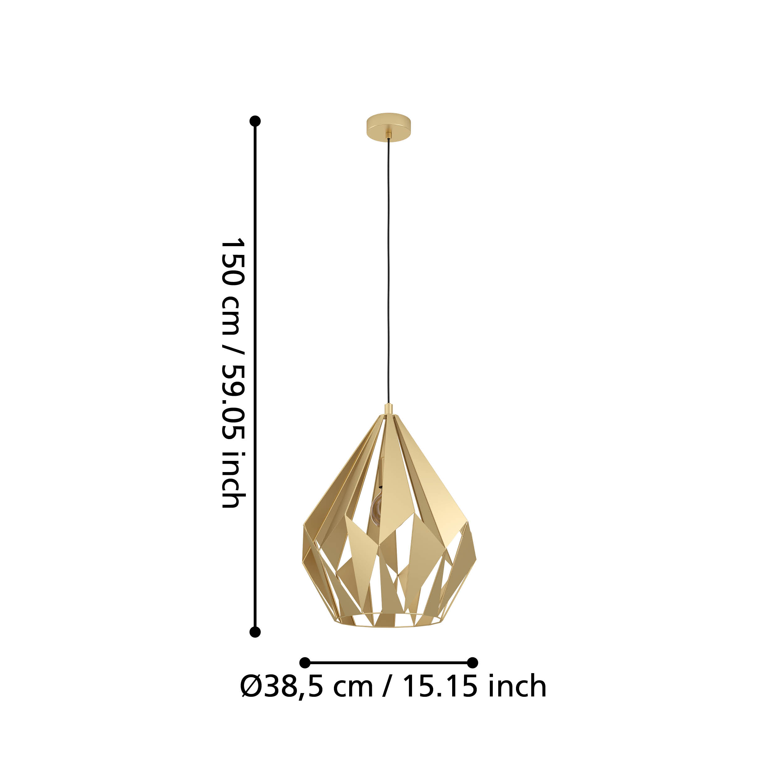 Pendul CARLTON Gold 1xE27 Eglo Ø39CM