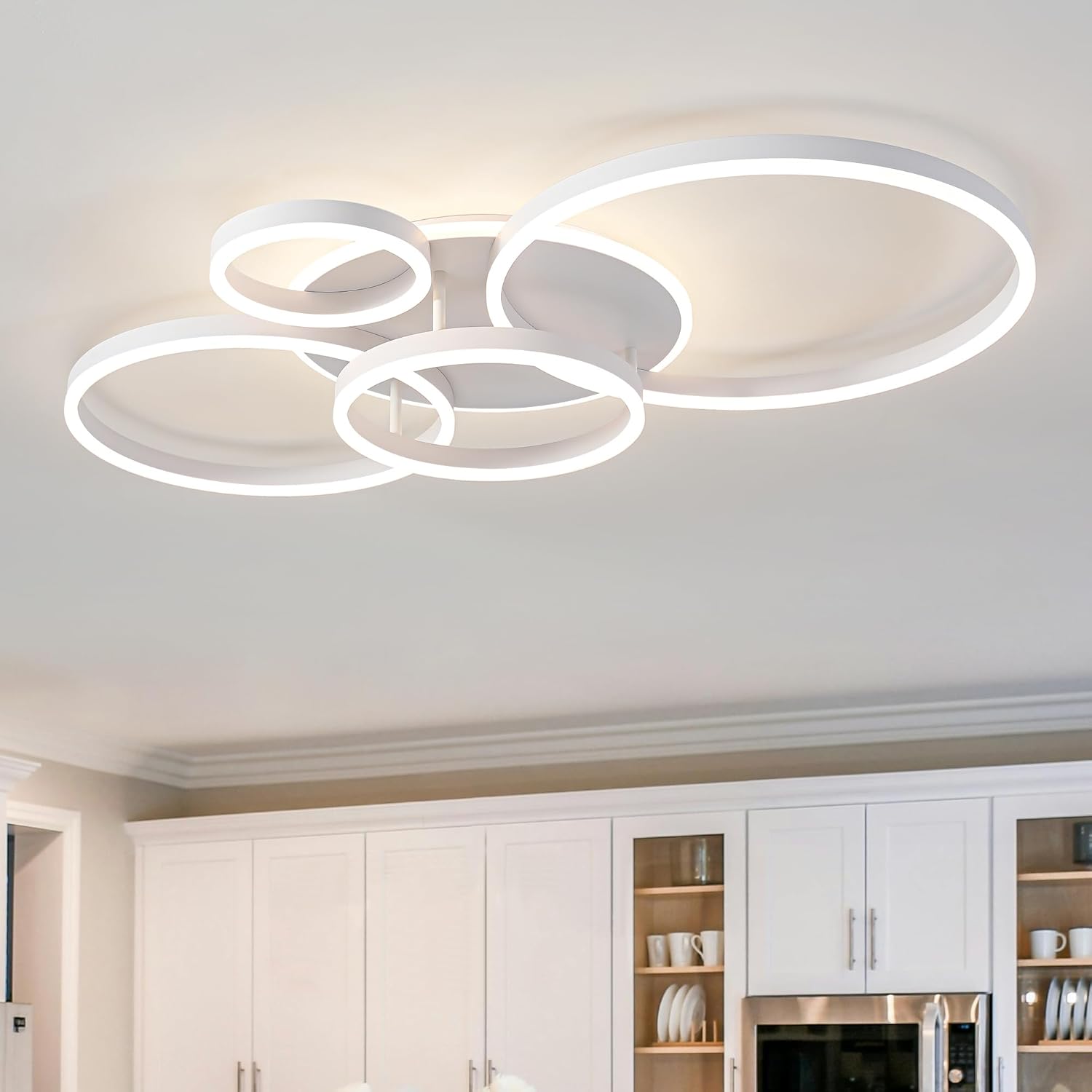Lustra LED Beauty Circle White Gigant Echivalent 1200W Telecomanda