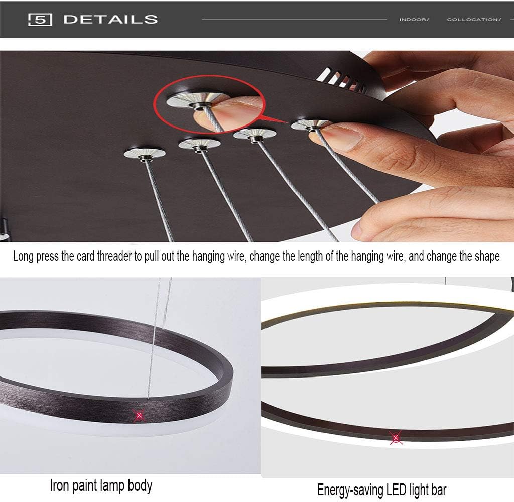 Lustra LED WONDERLAND Black 3 Segmente Mobile Telecomanda - 30+40+60cm