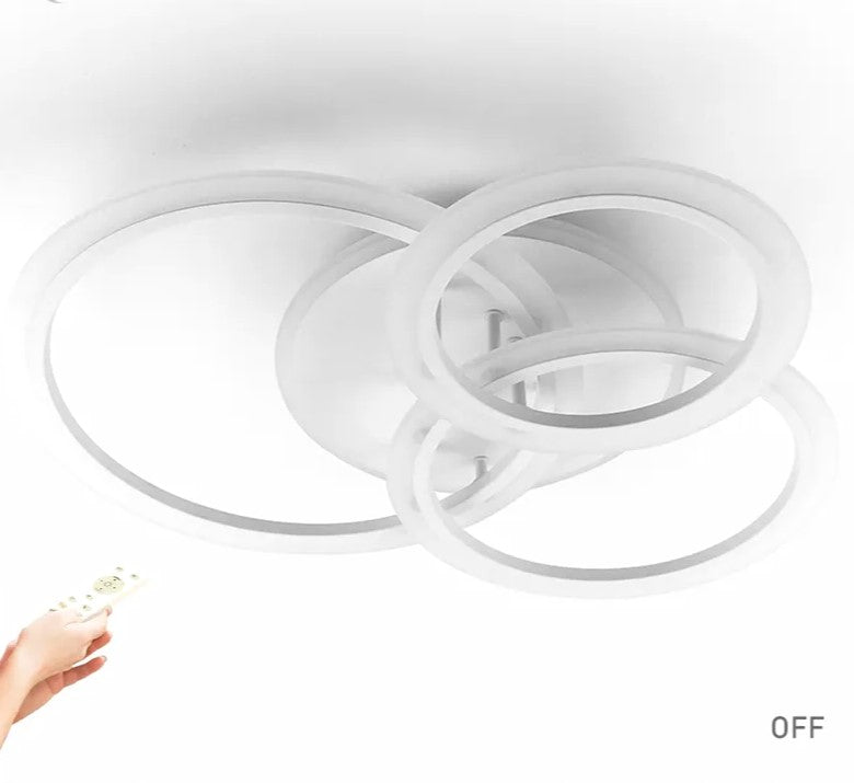 Lustra LED 3 WHITE RINGS Echivalent 500W Telecomanda