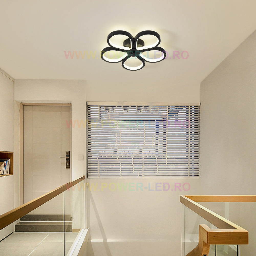 Aplica Led 72W Mini Flower Black Echivalent 250W Lighting Fixtures