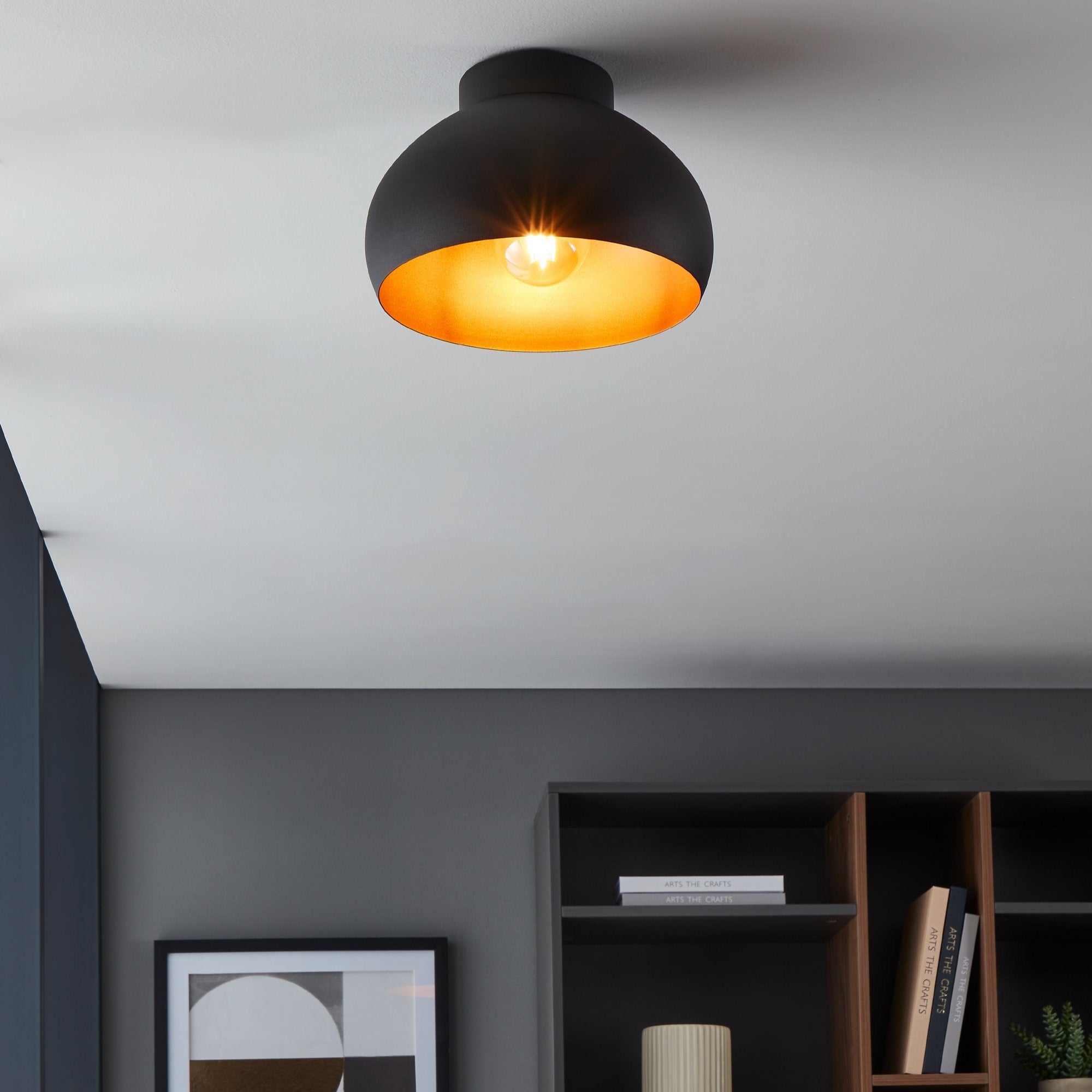 Lustra MOGANO 2 Black & Gold Eglo 28CM Lighting Fixtures